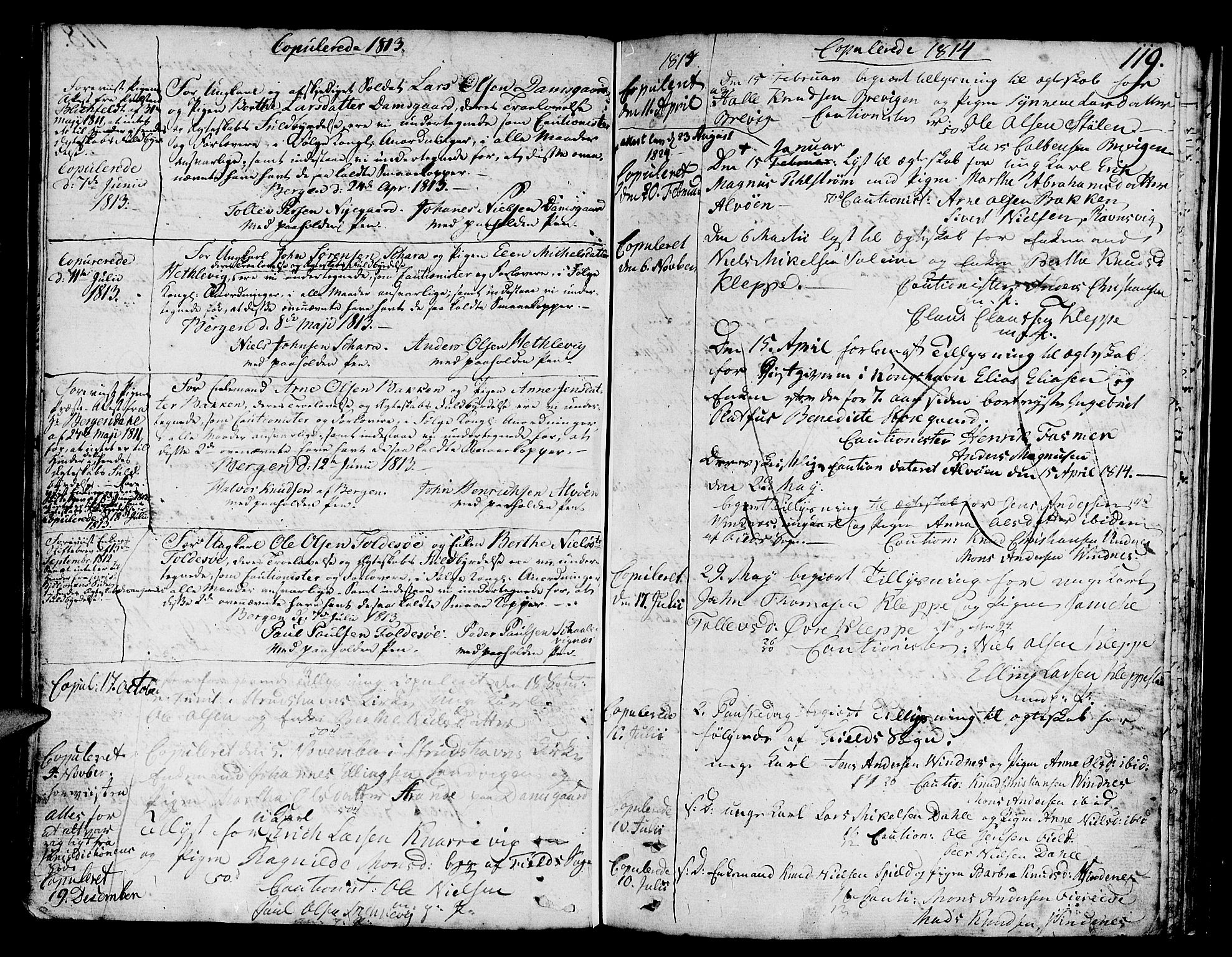 Askøy Sokneprestembete, SAB/A-74101/H/Ha/Haa/Haaa/L0002: Parish register (official) no. A 2, 1801-1818, p. 119