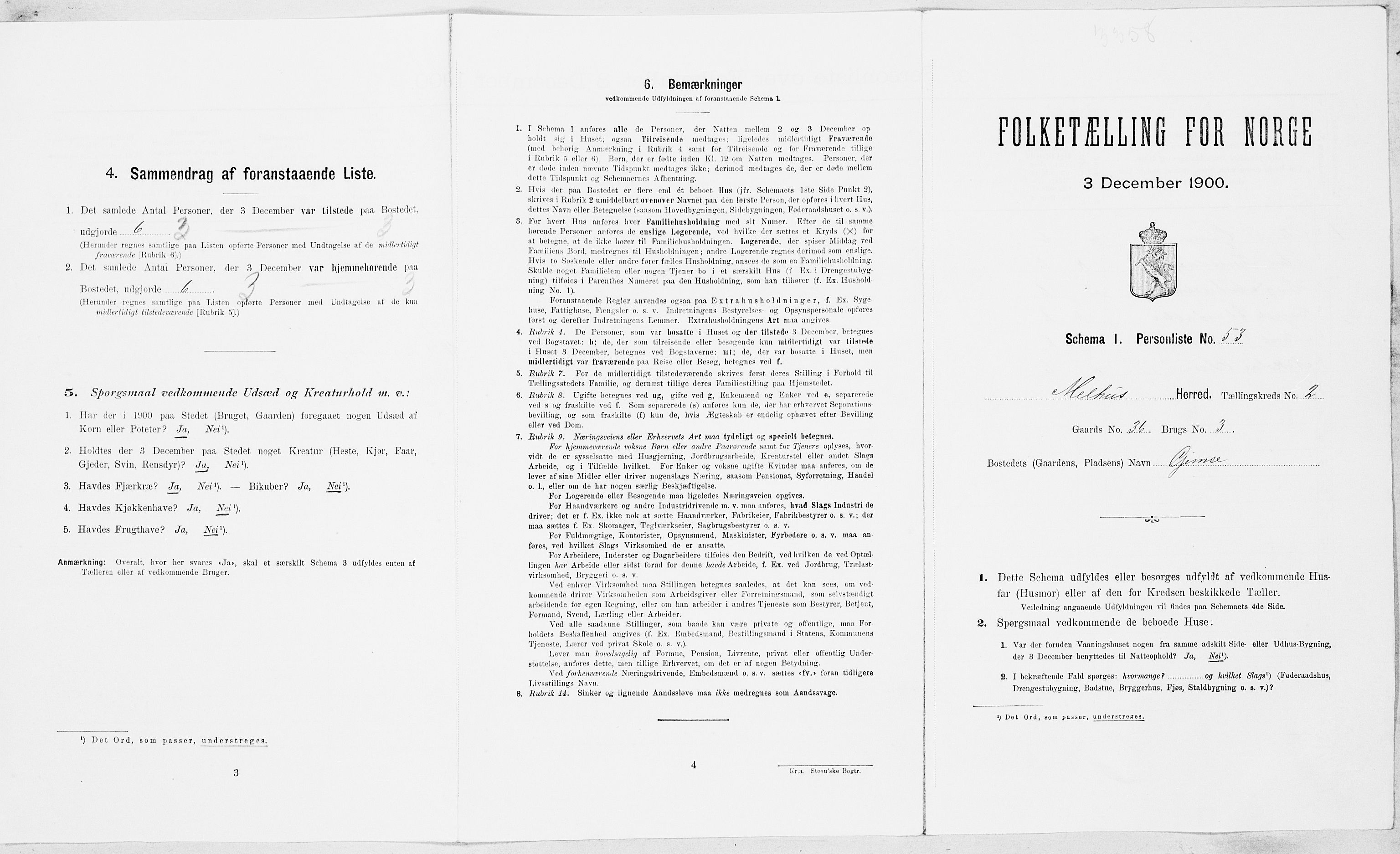 SAT, 1900 census for Melhus, 1900, p. 250