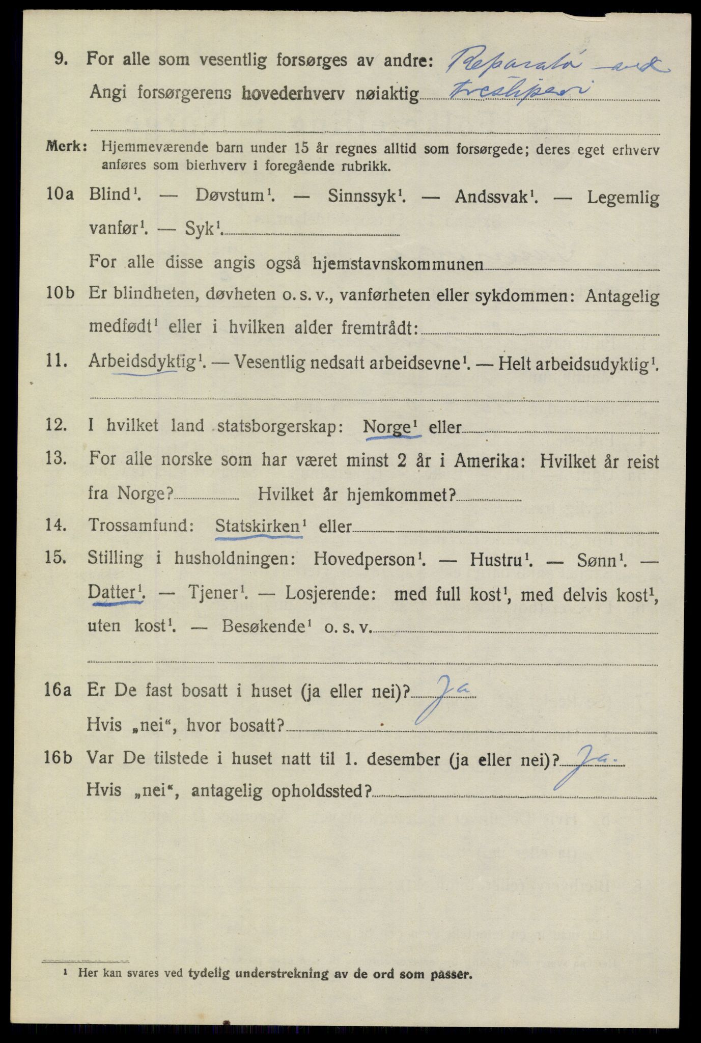 SAKO, 1920 census for Sannidal, 1920, p. 2174