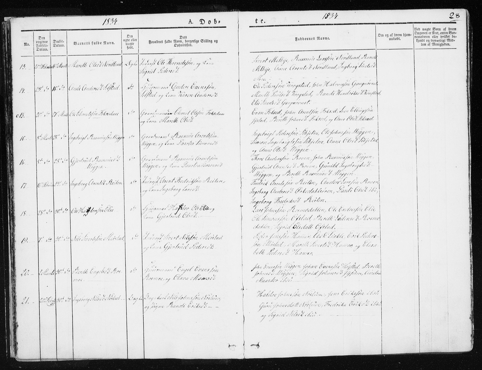 Ministerialprotokoller, klokkerbøker og fødselsregistre - Sør-Trøndelag, AV/SAT-A-1456/665/L0771: Parish register (official) no. 665A06, 1830-1856, p. 28