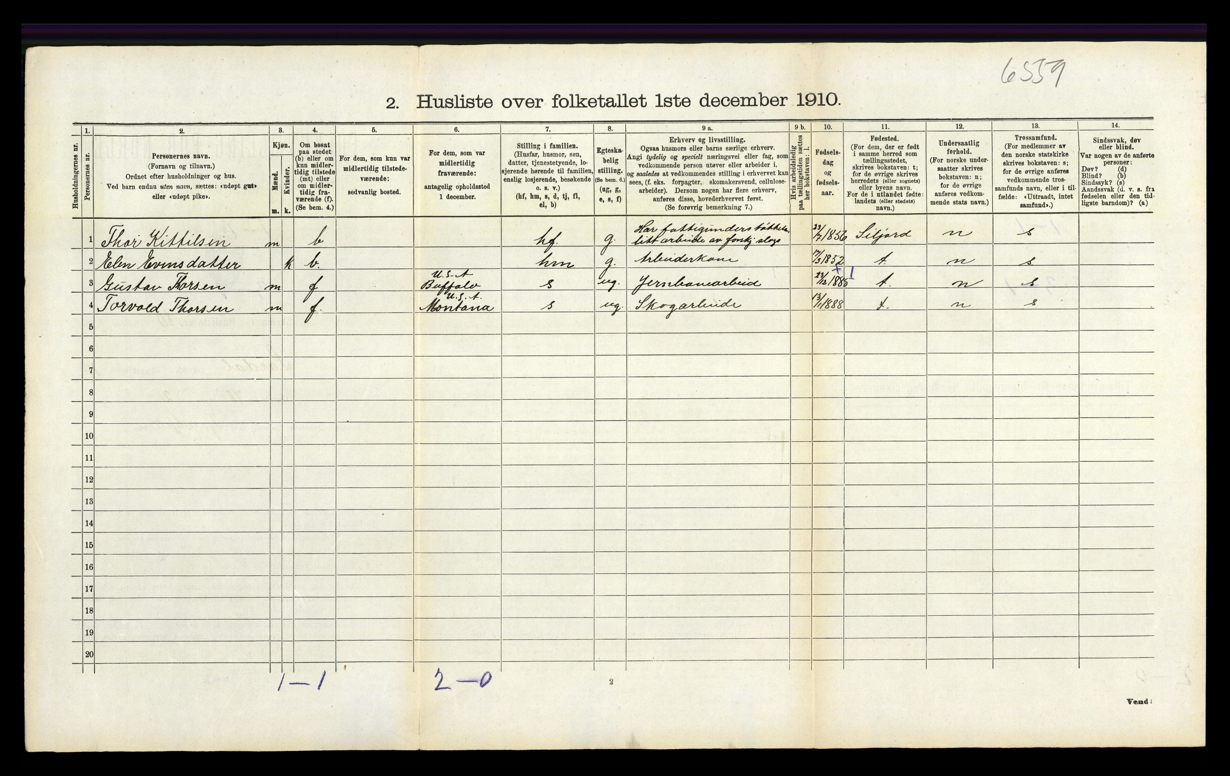 RA, 1910 census for Lardal, 1910, p. 189