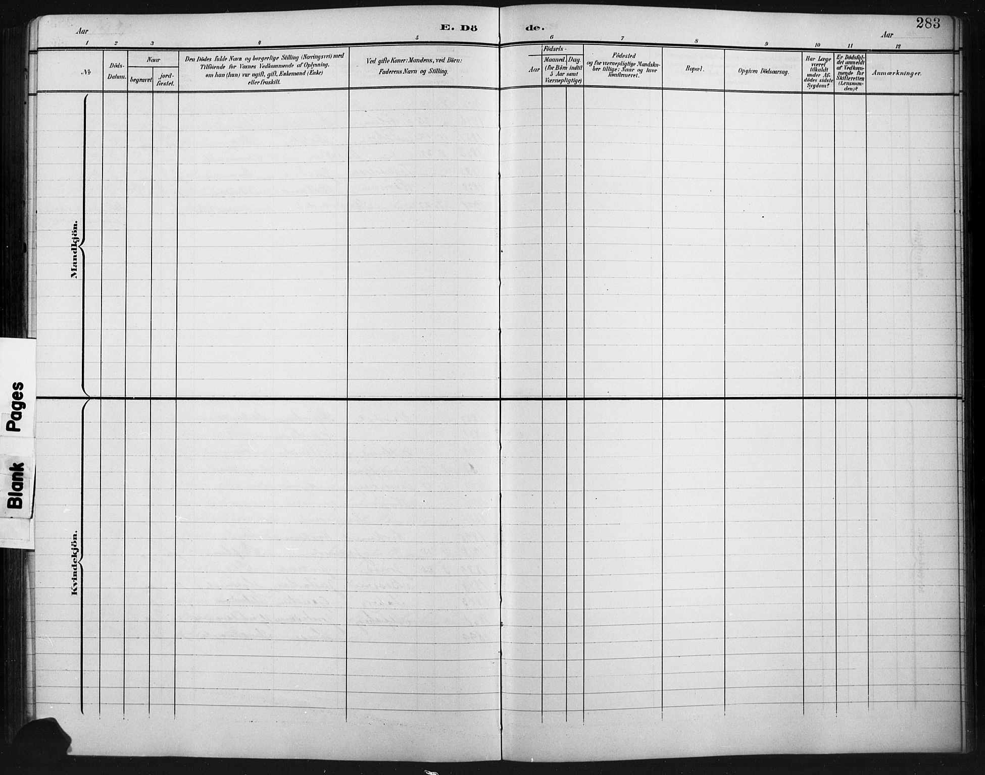 Fåberg prestekontor, SAH/PREST-086/H/Ha/Hab/L0011: Parish register (copy) no. 11, 1901-1921, p. 283