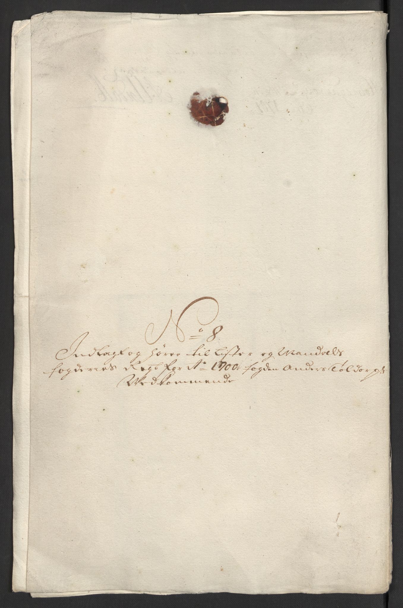 Rentekammeret inntil 1814, Reviderte regnskaper, Fogderegnskap, AV/RA-EA-4092/R43/L2548: Fogderegnskap Lista og Mandal, 1700, p. 74