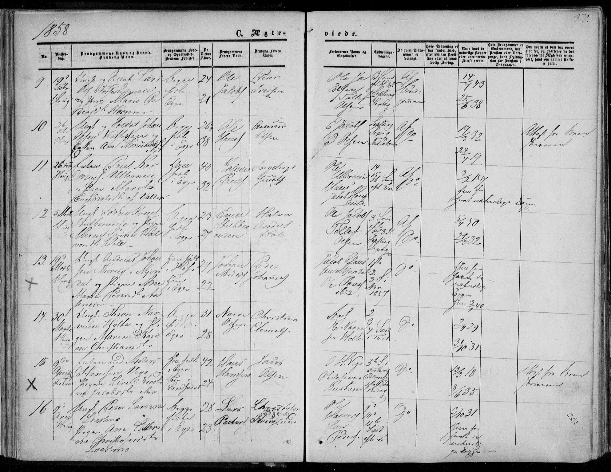 Eiker kirkebøker, AV/SAKO-A-4/F/Fa/L0015b: Parish register (official) no. I 15B, 1854-1860, p. 370