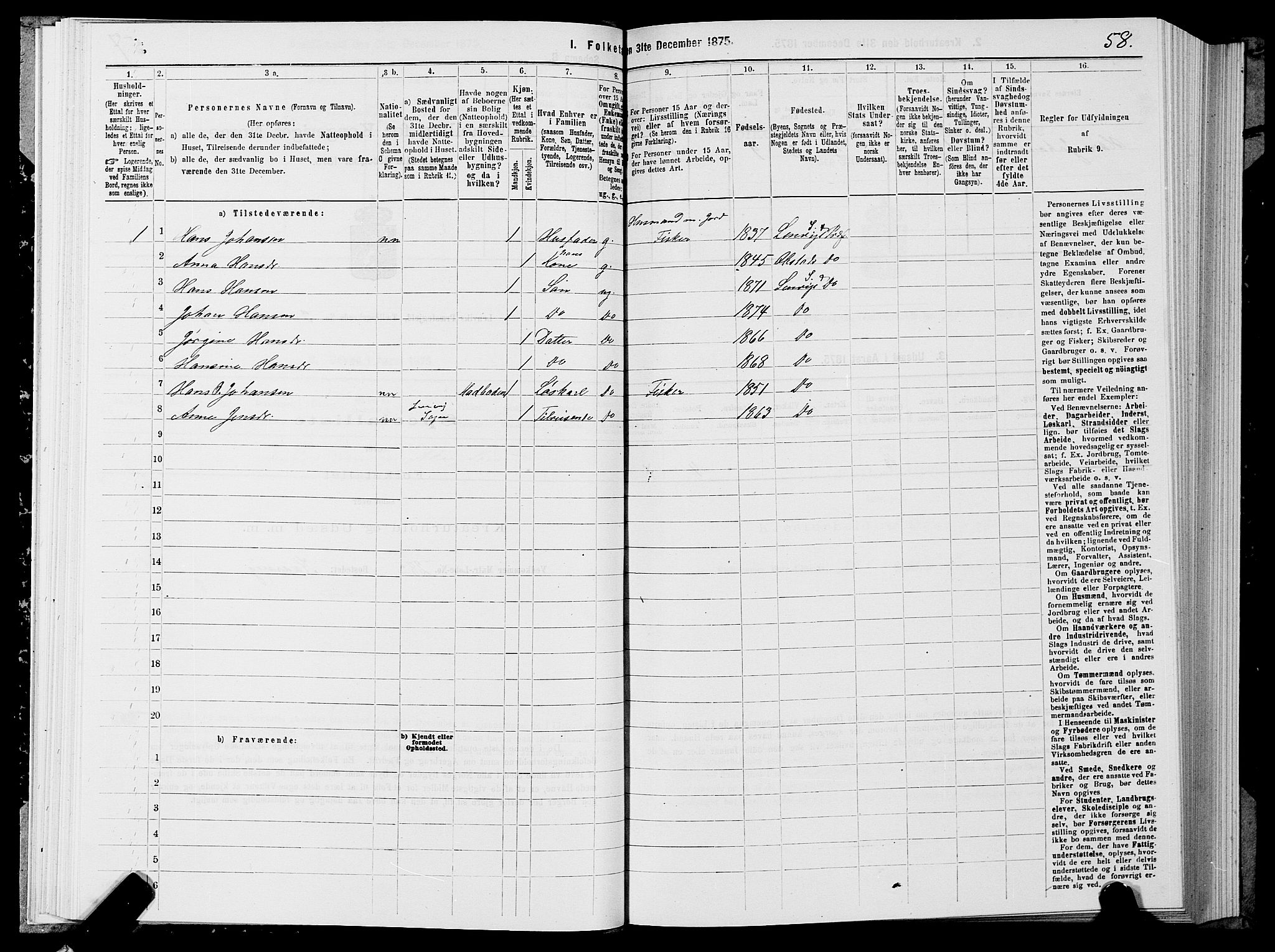 SATØ, 1875 census for 1931P Lenvik, 1875, p. 2058