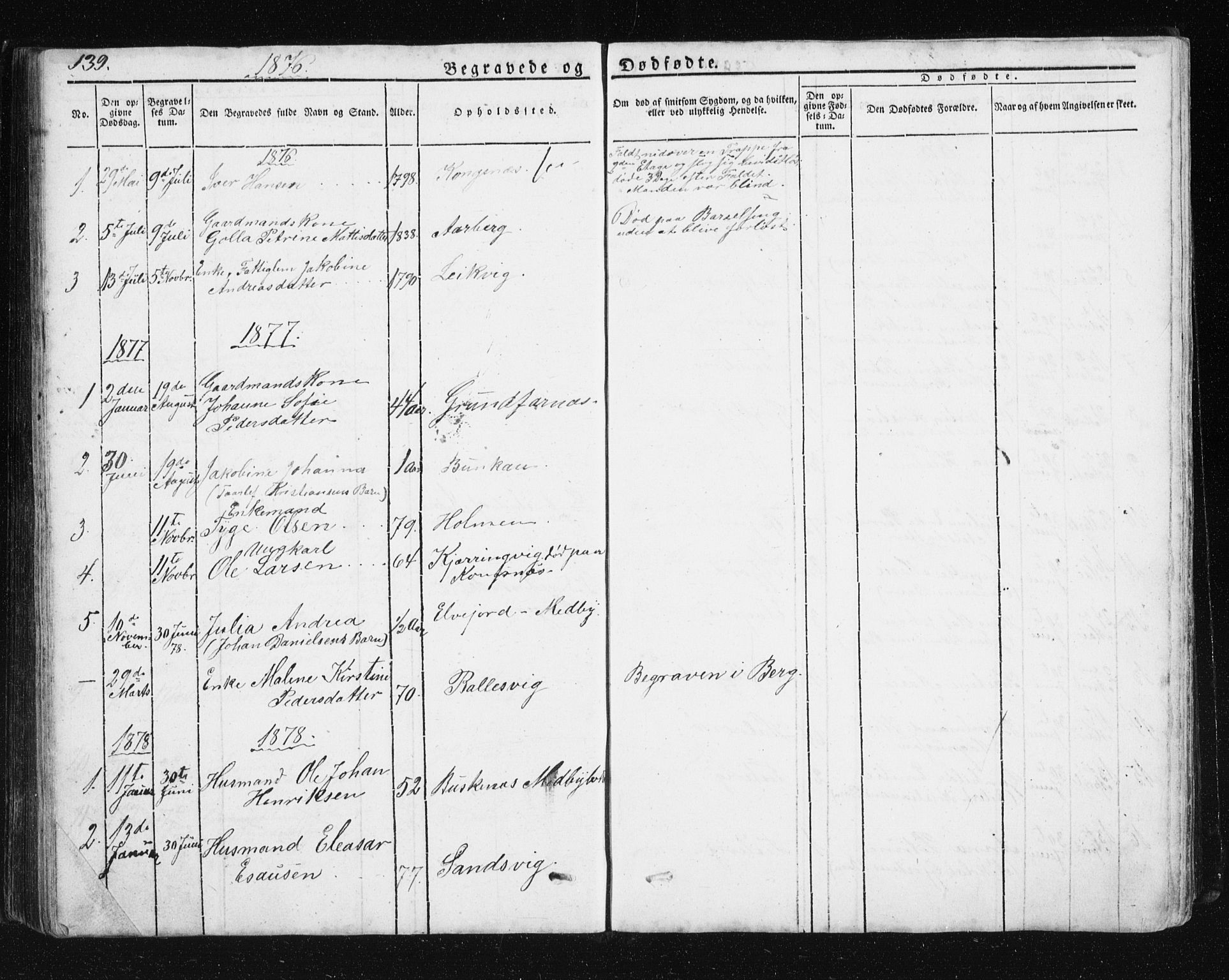 Berg sokneprestkontor, SATØ/S-1318/G/Ga/Gab/L0011klokker: Parish register (copy) no. 11, 1833-1878, p. 139