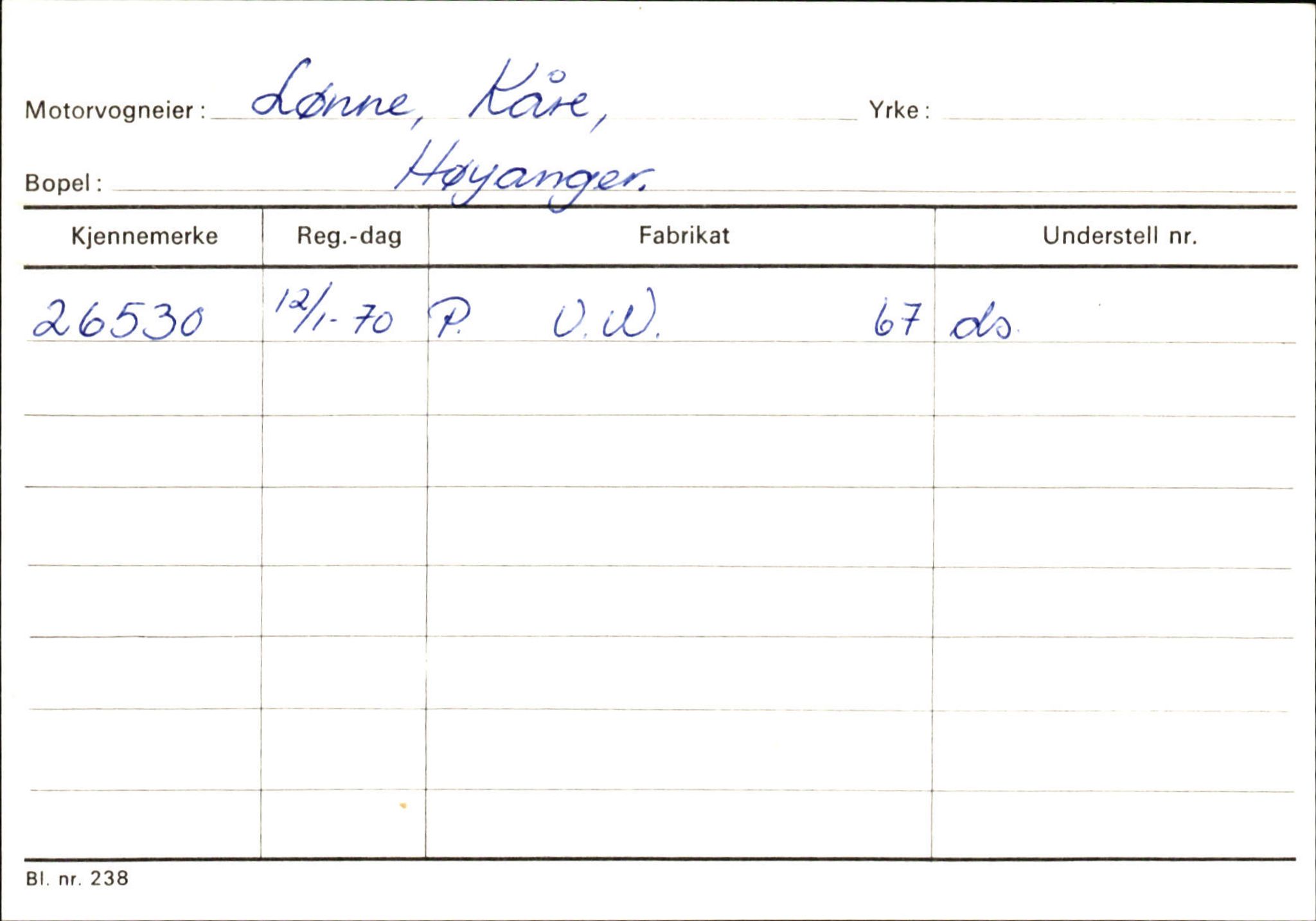 Statens vegvesen, Sogn og Fjordane vegkontor, SAB/A-5301/4/F/L0130: Eigarregister Eid T-Å. Høyanger A-O, 1945-1975, p. 2062