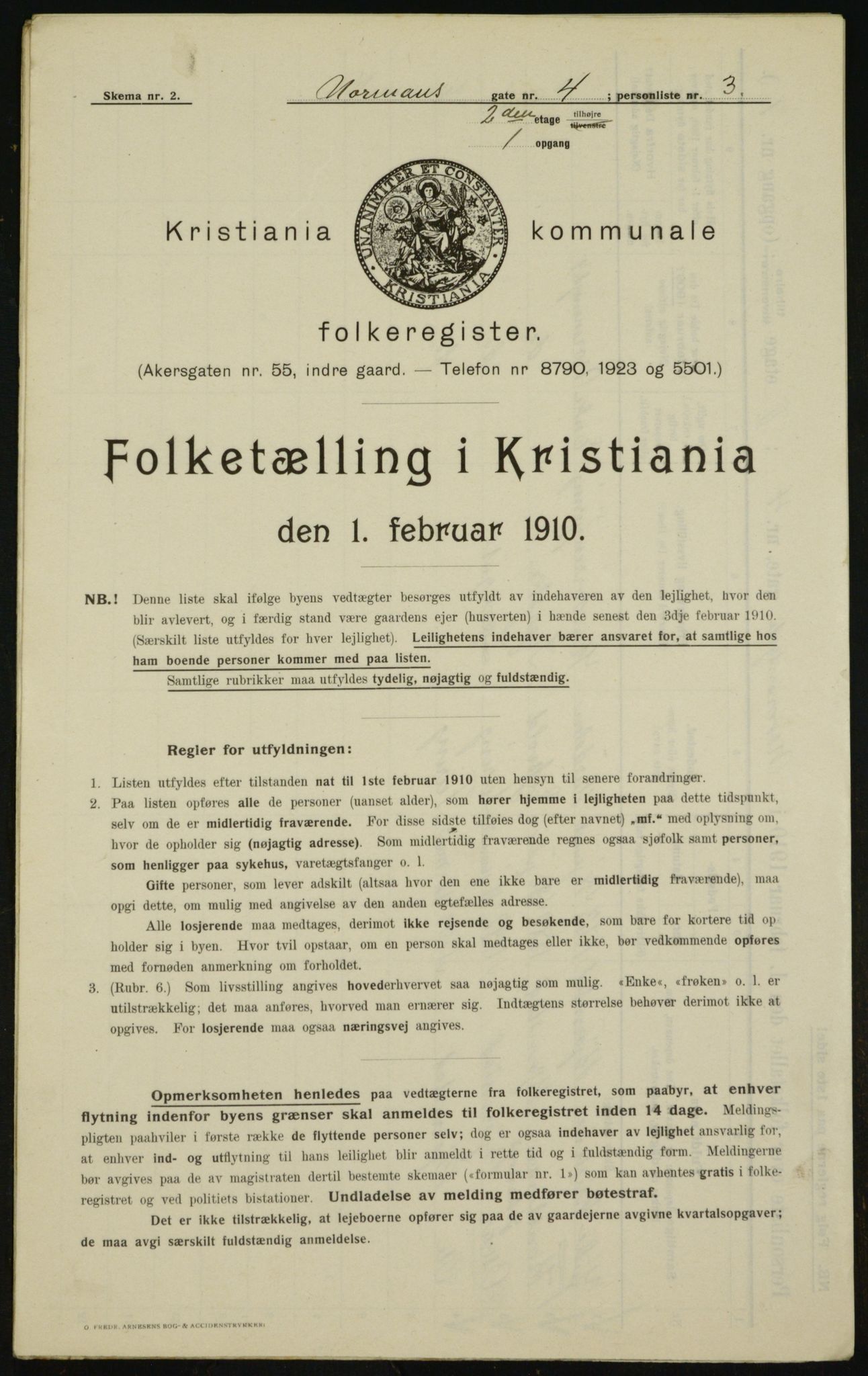 OBA, Municipal Census 1910 for Kristiania, 1910, p. 70545