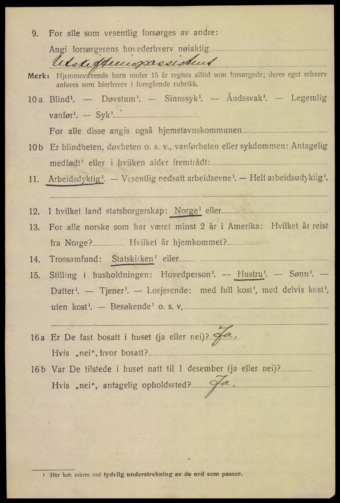 SAK, 1920 census for Flekkefjord, 1920, p. 4453