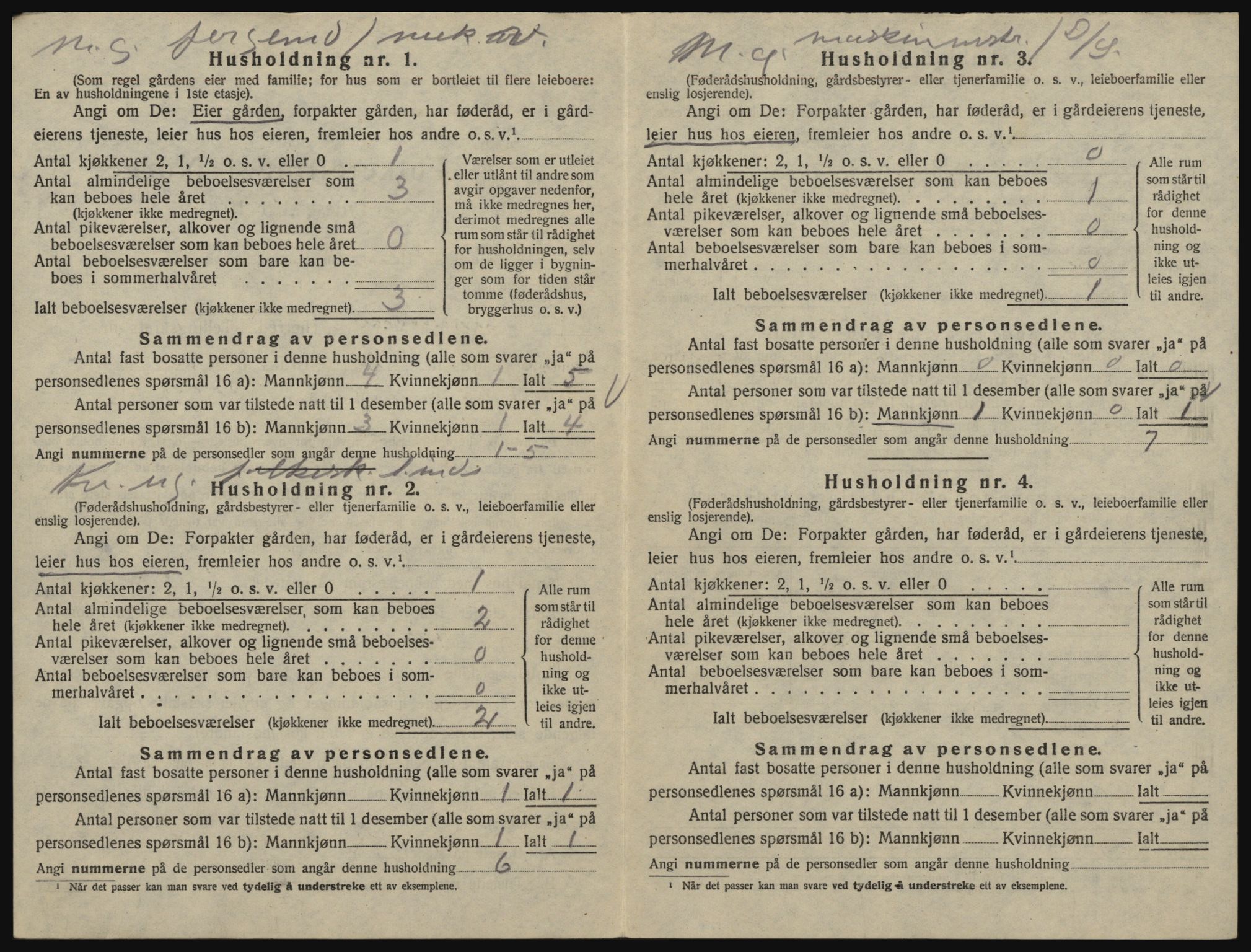 SAO, 1920 census for Glemmen, 1920, p. 1192