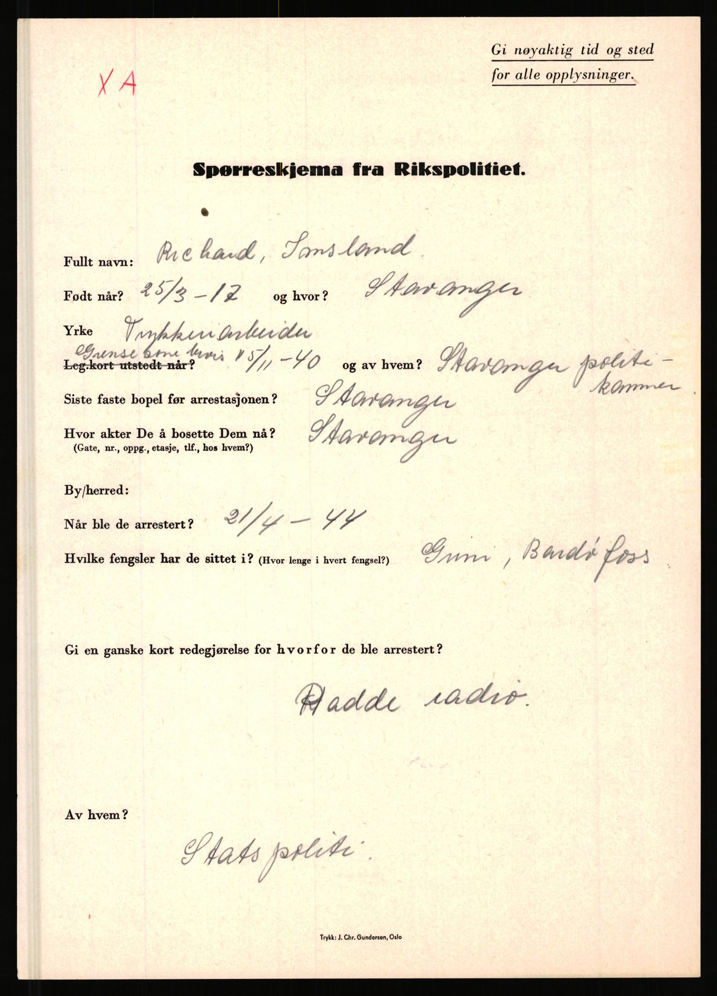 Rikspolitisjefen, AV/RA-S-1560/L/L0007: Heen, Erik C. - Iversen, Trygve, 1940-1945, p. 1093