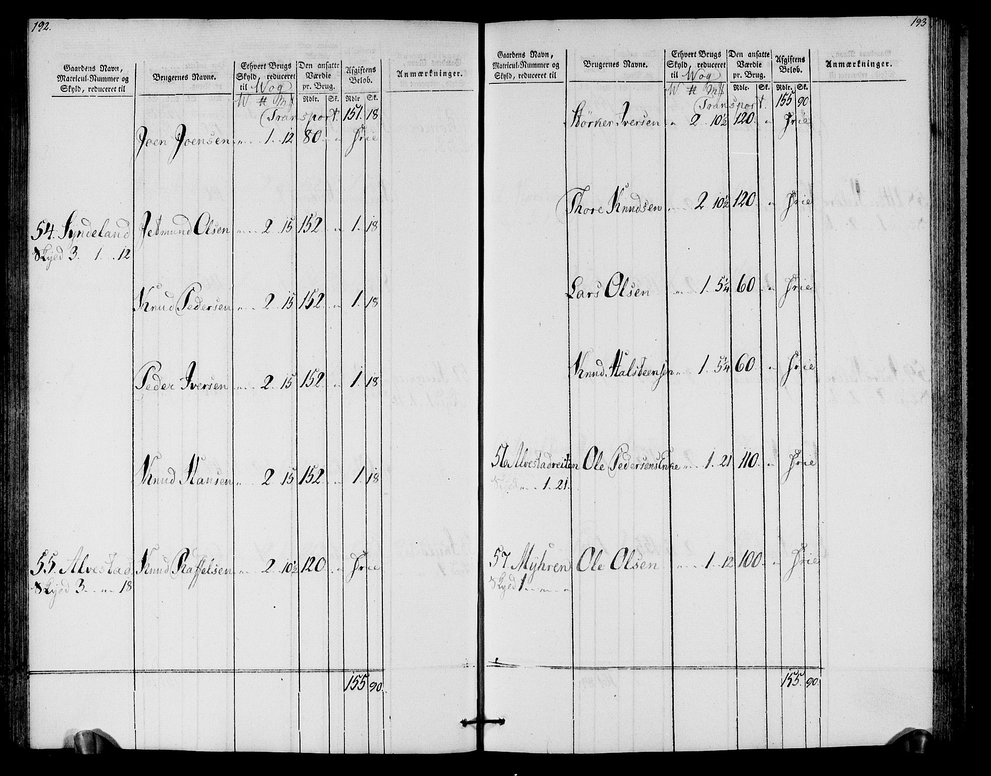 Rentekammeret inntil 1814, Realistisk ordnet avdeling, AV/RA-EA-4070/N/Ne/Nea/L0125a: Sunnmøre fogderi. Oppebørselsregister for fogderiets nordre del, 1803, p. 98