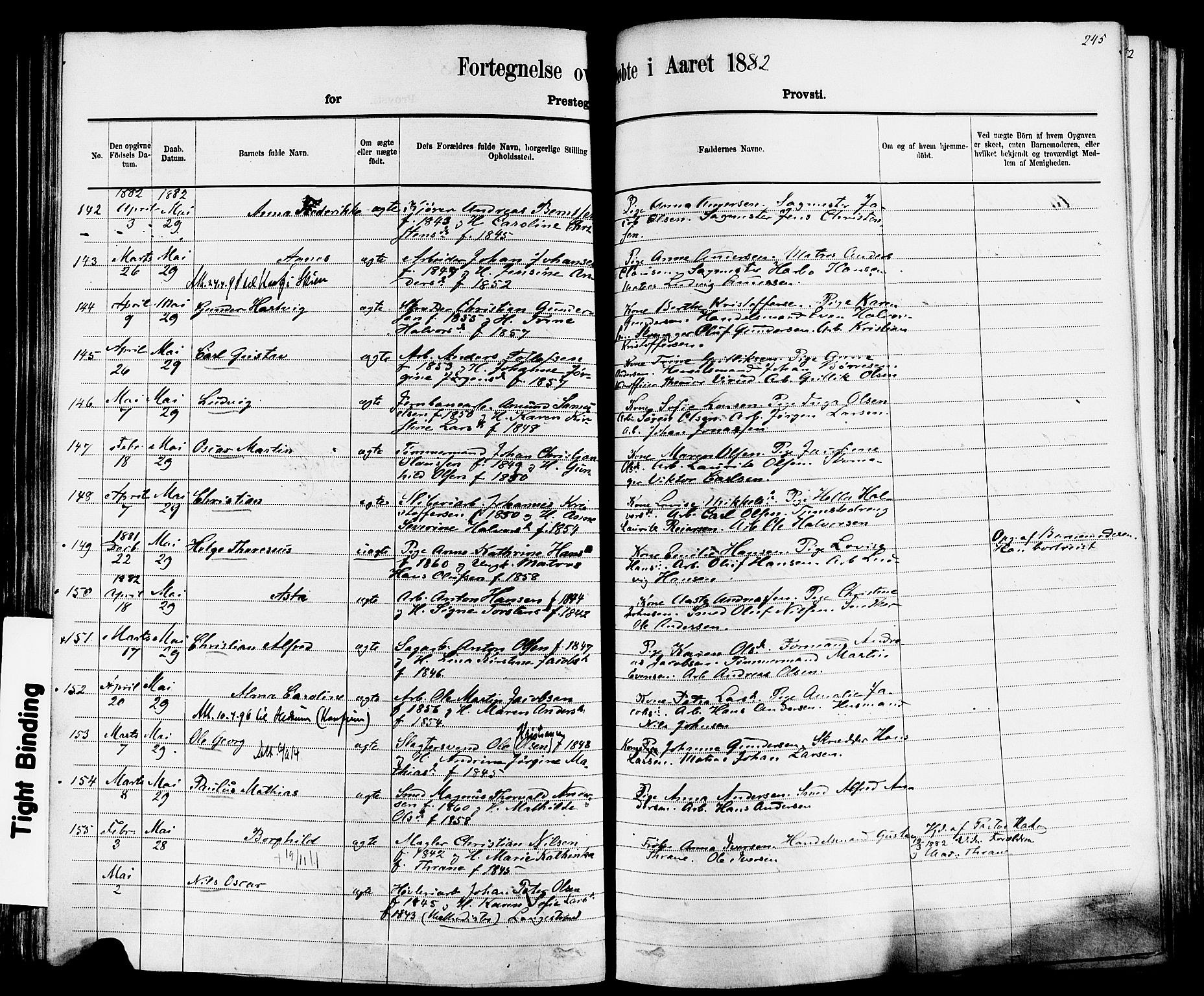 Larvik kirkebøker, AV/SAKO-A-352/F/Fa/L0006: Parish register (official) no. I 6, 1871-1883, p. 245