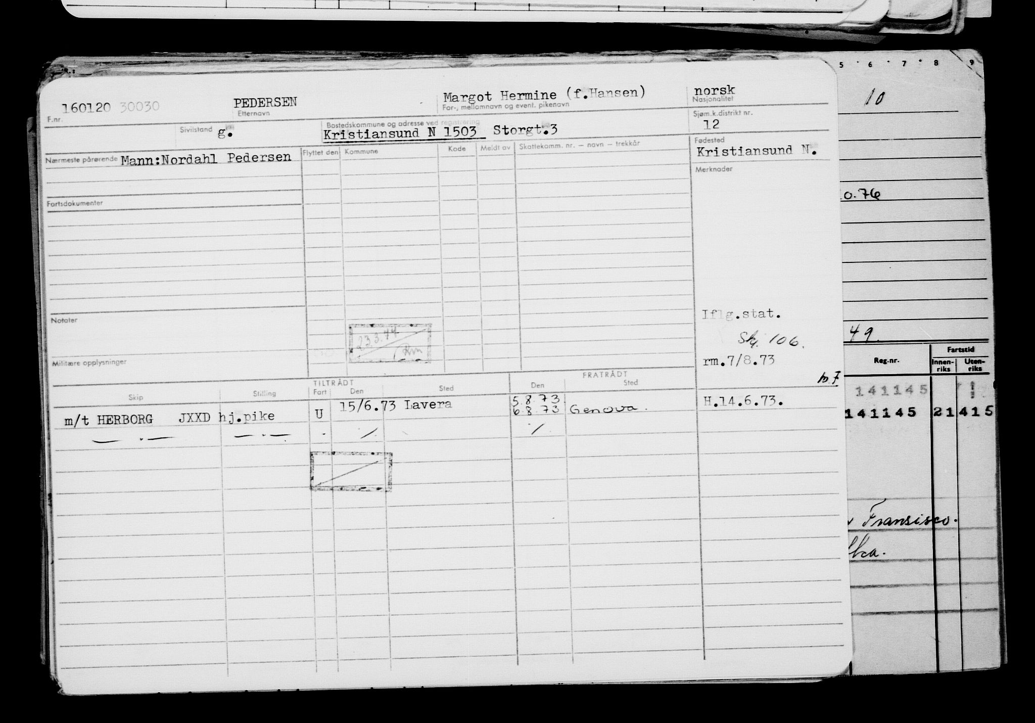 Direktoratet for sjømenn, AV/RA-S-3545/G/Gb/L0176: Hovedkort, 1920, p. 94