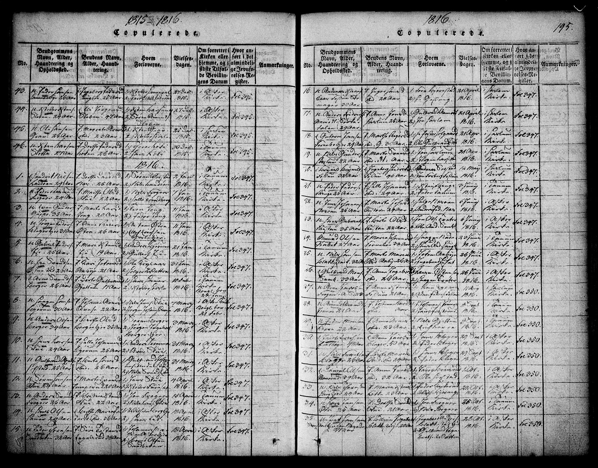 Asker prestekontor Kirkebøker, AV/SAO-A-10256a/F/Fa/L0006: Parish register (official) no. I 6, 1814-1824, p. 195
