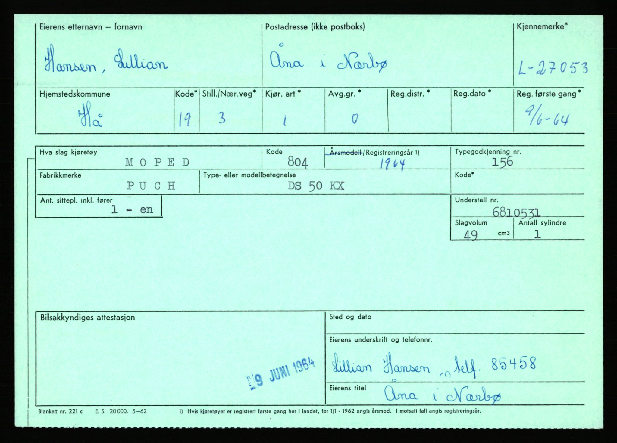 Stavanger trafikkstasjon, AV/SAST-A-101942/0/F/L0045: L-27000 - L-27799, 1930-1971, p. 111