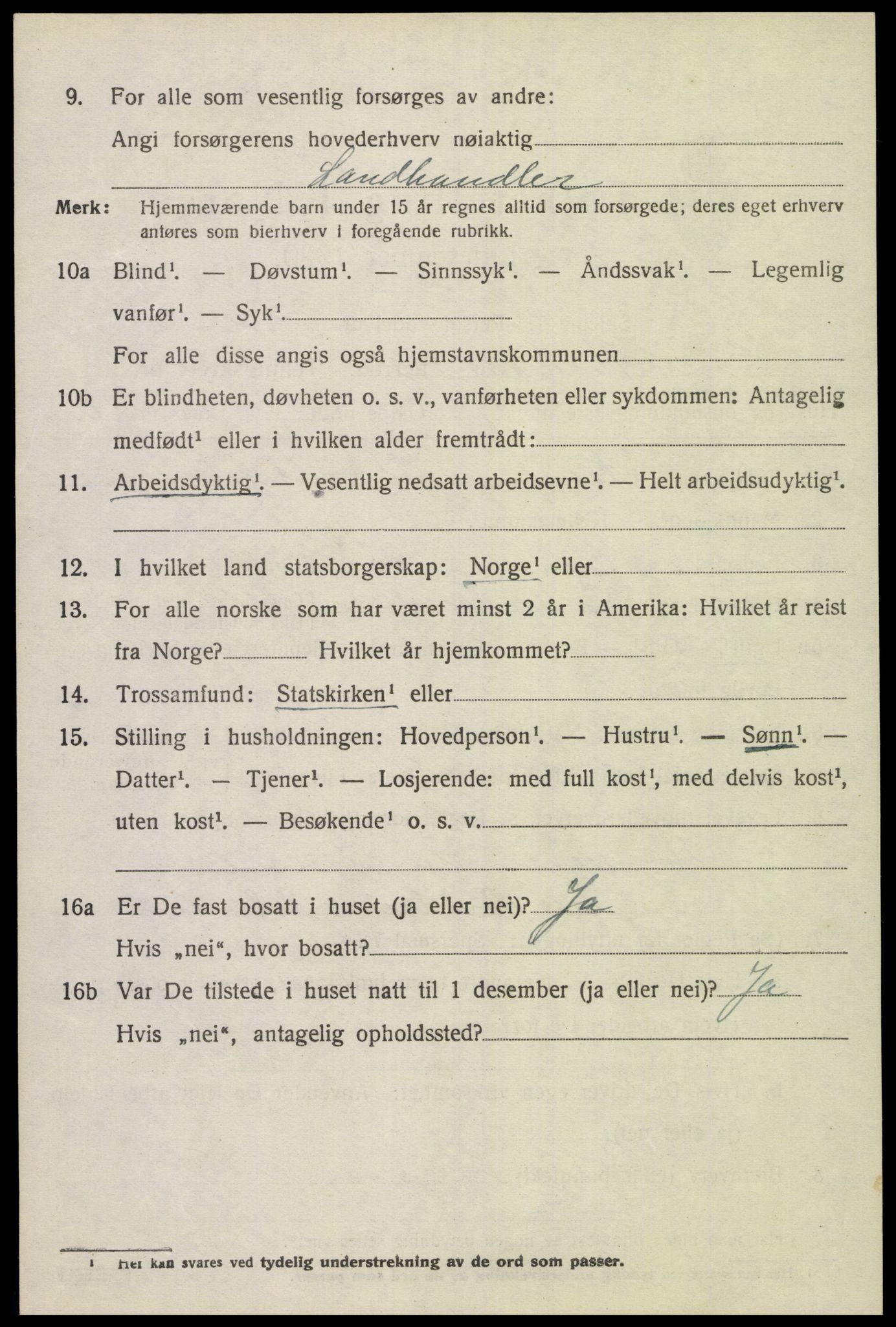 SAK, 1920 census for Sør-Audnedal, 1920, p. 5320