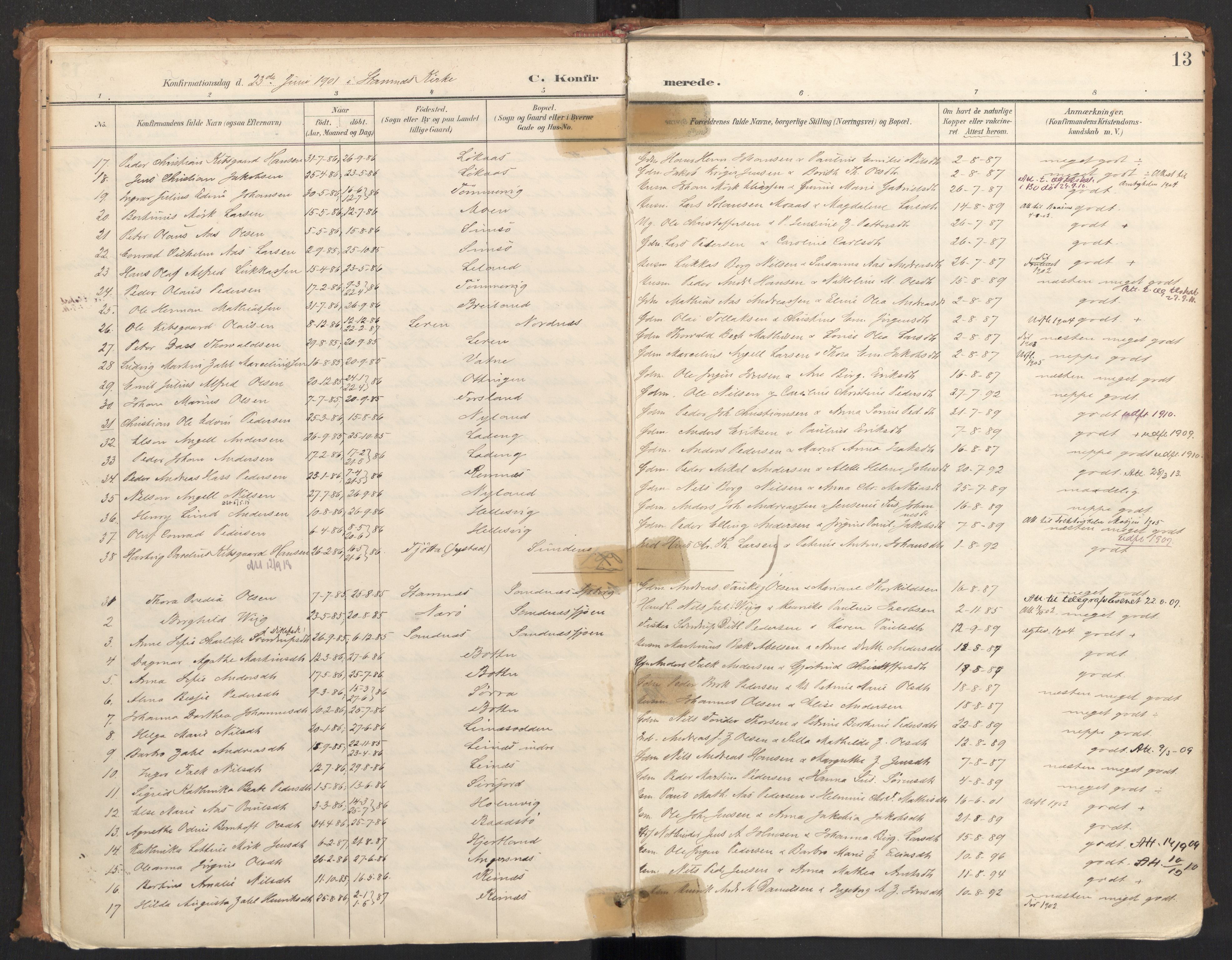 Ministerialprotokoller, klokkerbøker og fødselsregistre - Nordland, AV/SAT-A-1459/831/L0472: Parish register (official) no. 831A03, 1897-1912, p. 13