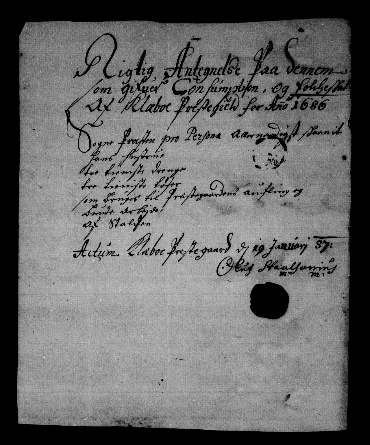 Rentekammeret inntil 1814, Reviderte regnskaper, Stiftamtstueregnskaper, Trondheim stiftamt og Nordland amt, AV/RA-EA-6044/R/Rg/L0083: Trondheim stiftamt og Nordland amt, 1686