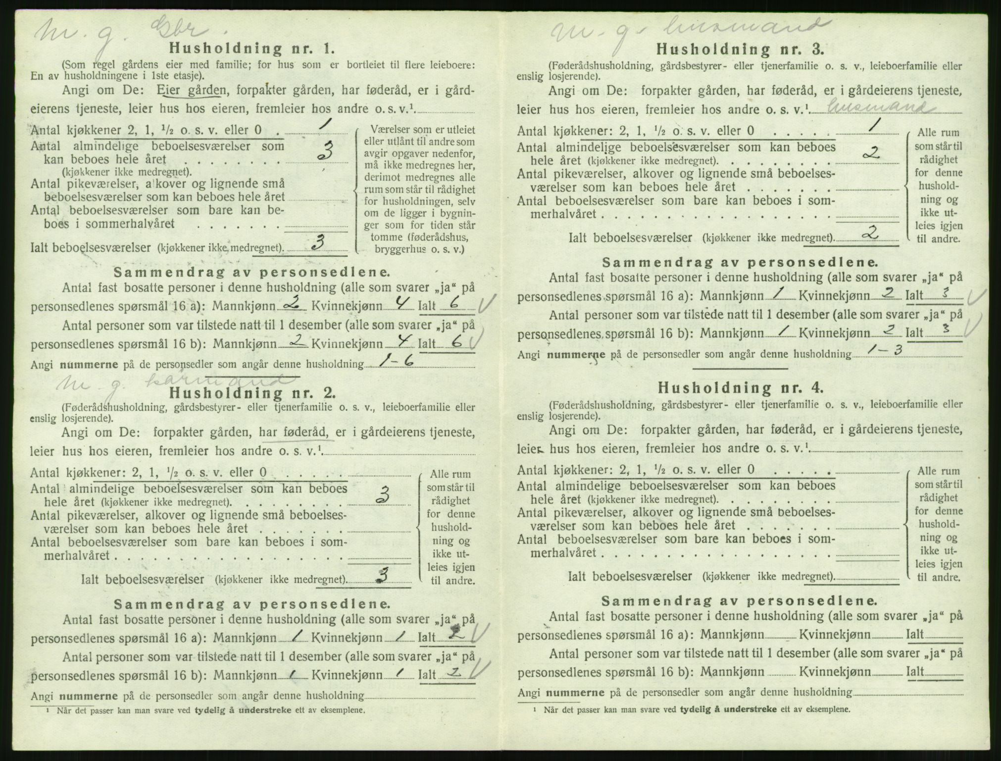 SAT, 1920 census for Veøy, 1920, p. 868