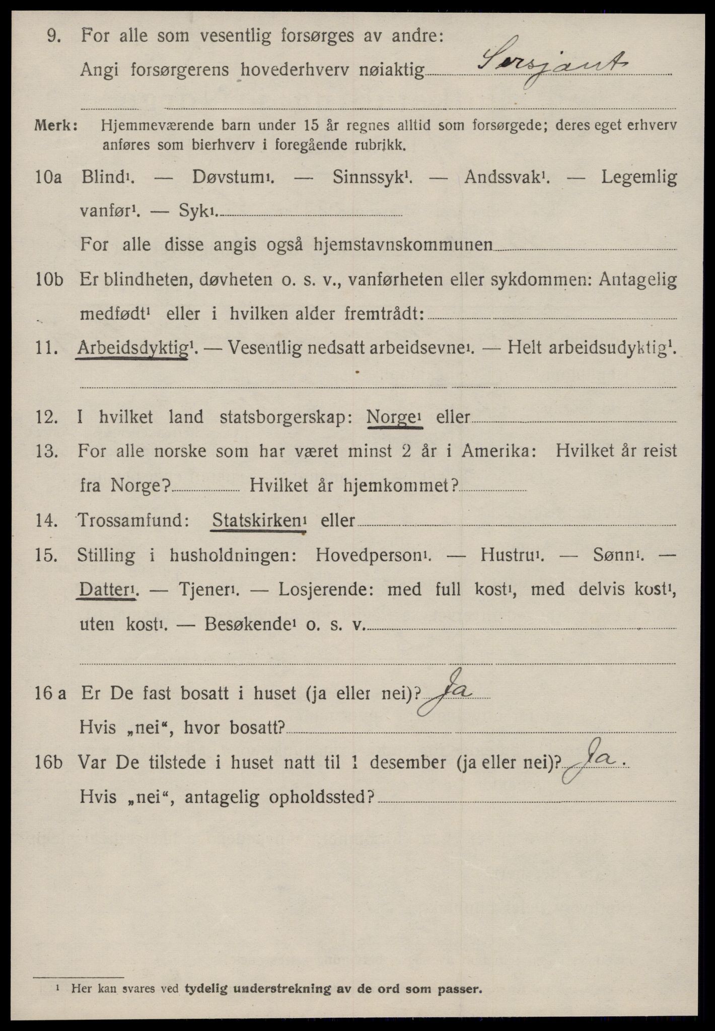 SAT, 1920 census for Brattvær, 1920, p. 1643