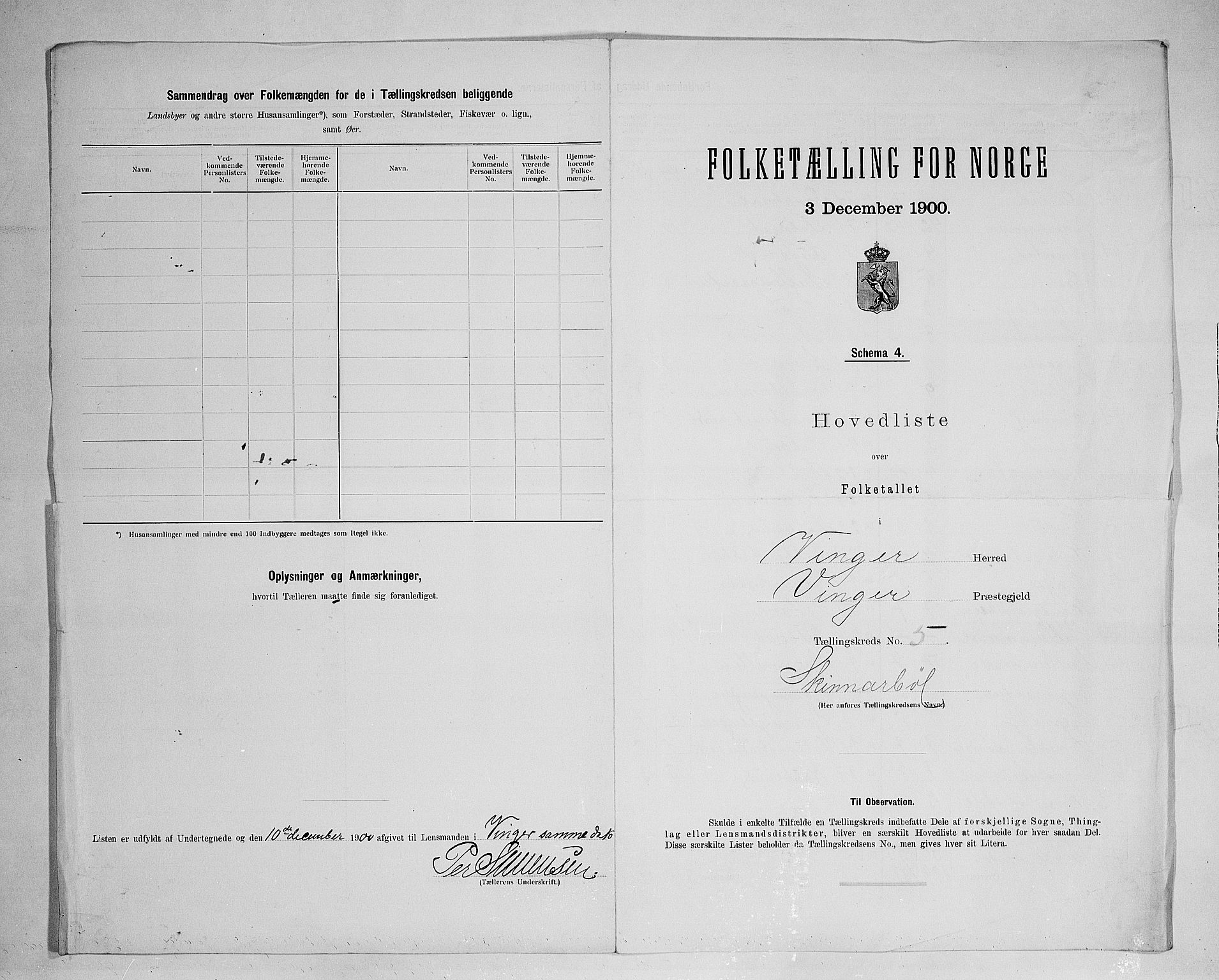 SAH, 1900 census for Vinger, 1900, p. 35