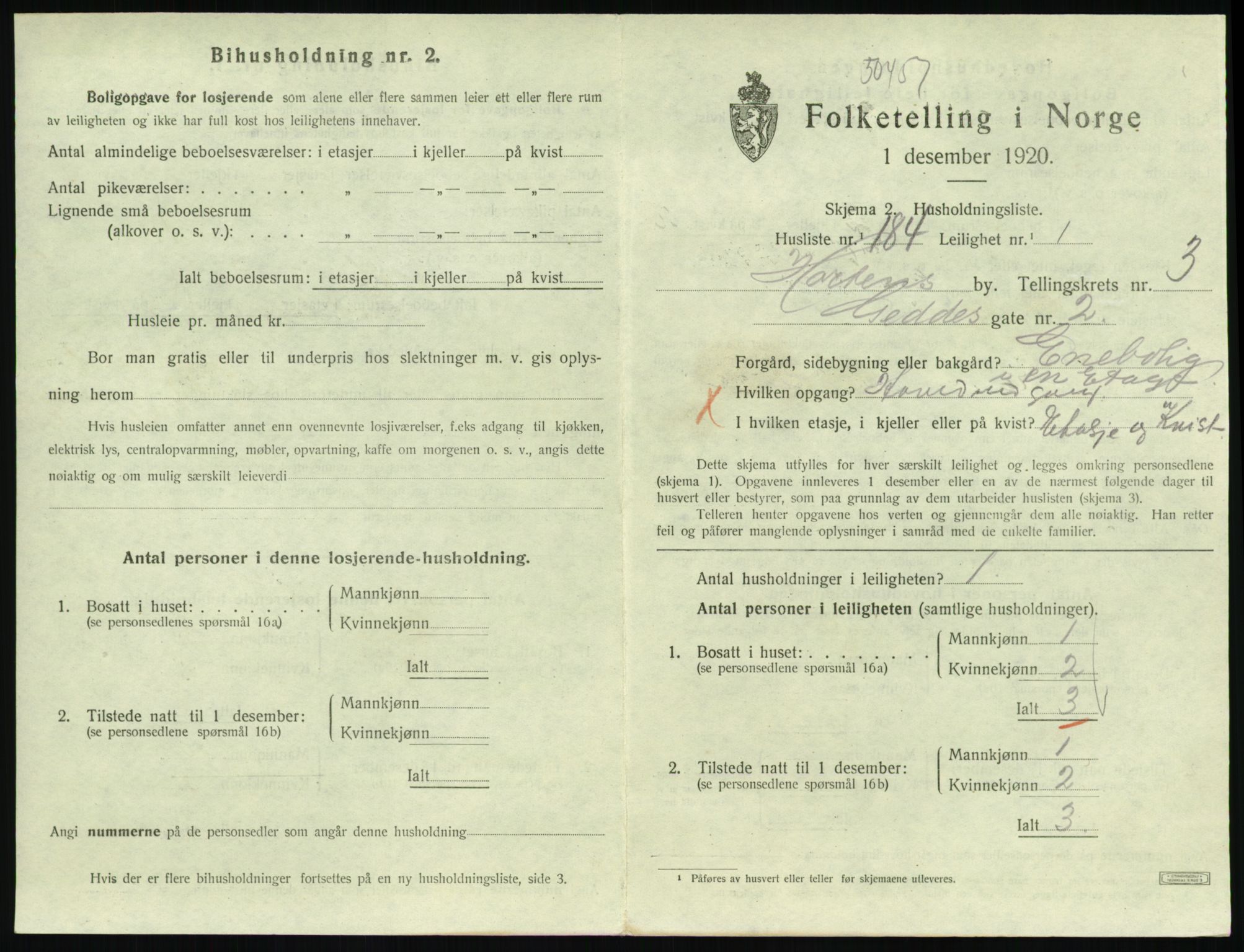 SAKO, 1920 census for Horten, 1920, p. 4715