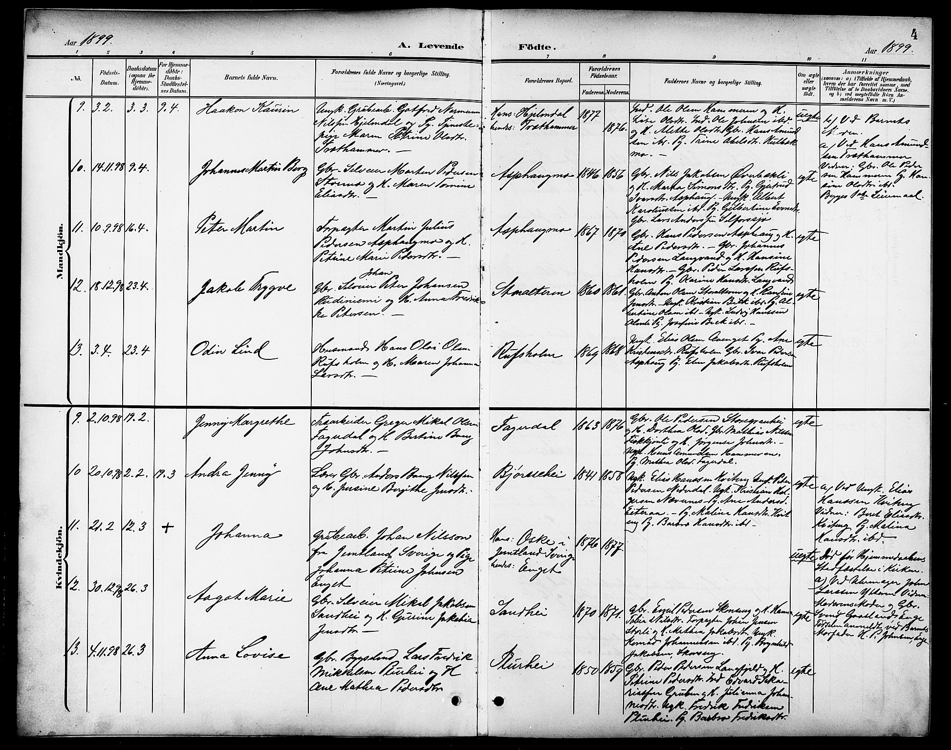 Ministerialprotokoller, klokkerbøker og fødselsregistre - Nordland, SAT/A-1459/827/L0422: Parish register (copy) no. 827C11, 1899-1912, p. 4