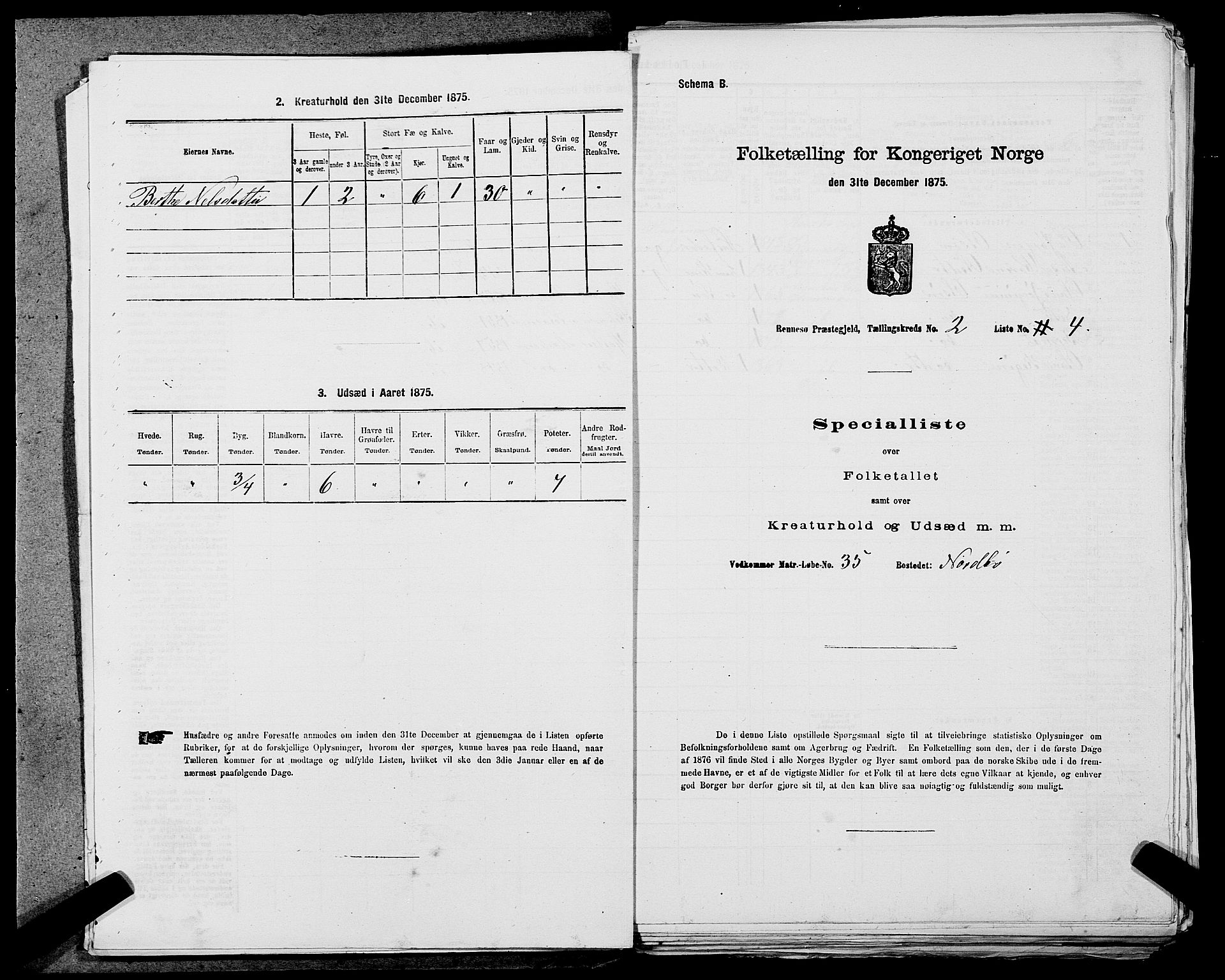 SAST, 1875 census for 1142P Rennesøy, 1875, p. 144