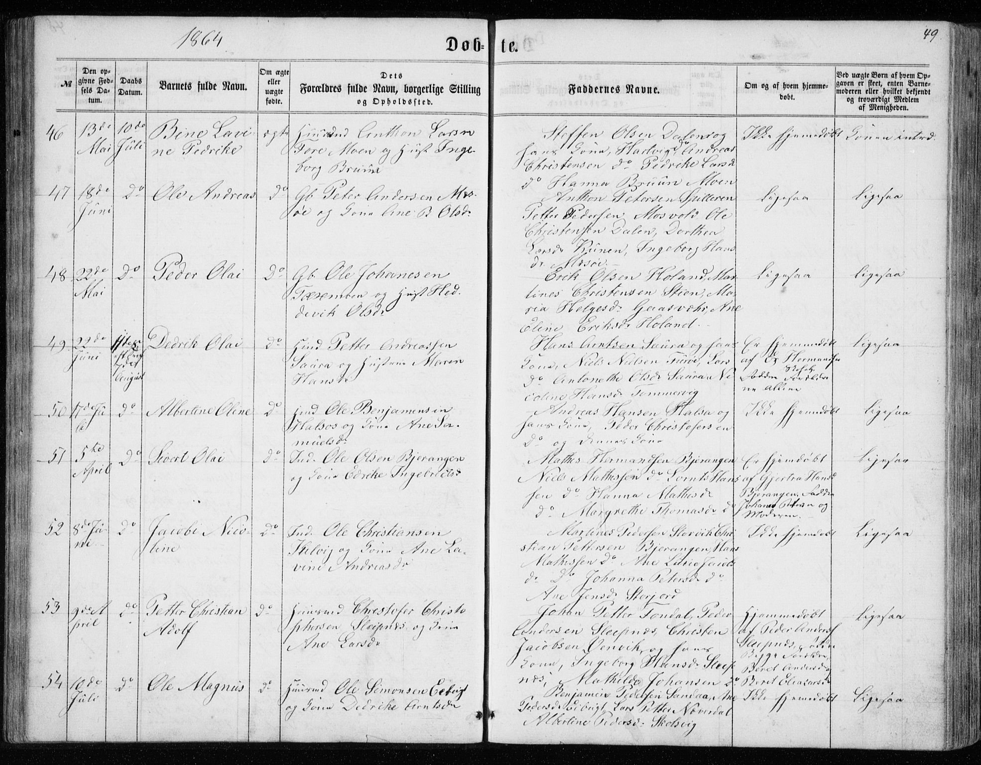 Ministerialprotokoller, klokkerbøker og fødselsregistre - Nordland, AV/SAT-A-1459/843/L0634: Parish register (copy) no. 843C03, 1860-1884, p. 49