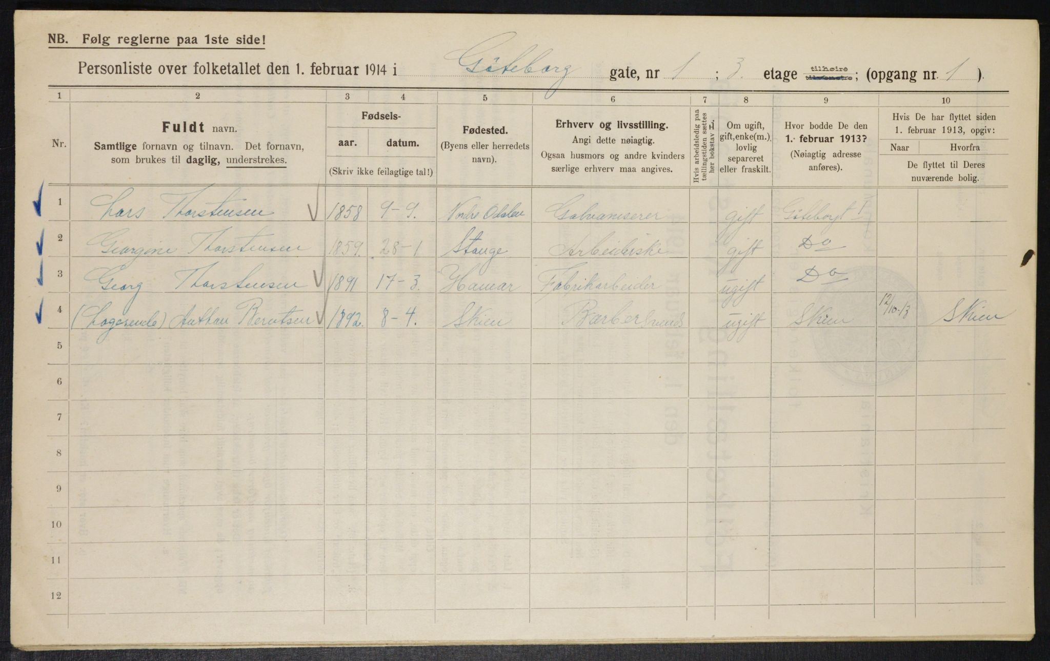 OBA, Municipal Census 1914 for Kristiania, 1914, p. 32786