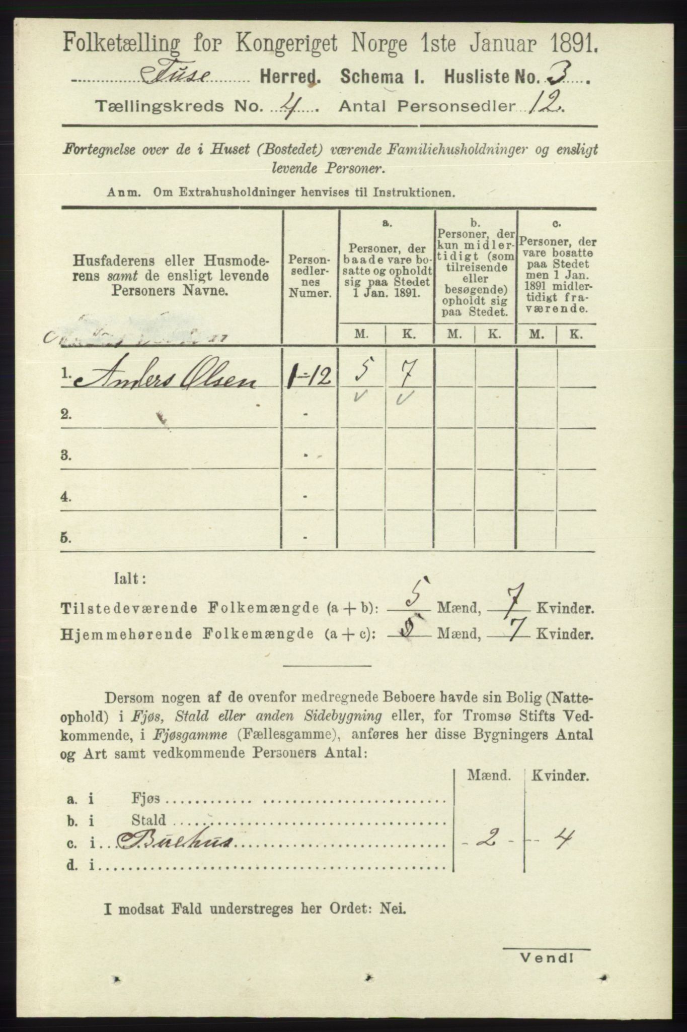 RA, 1891 census for 1241 Fusa, 1891, p. 679