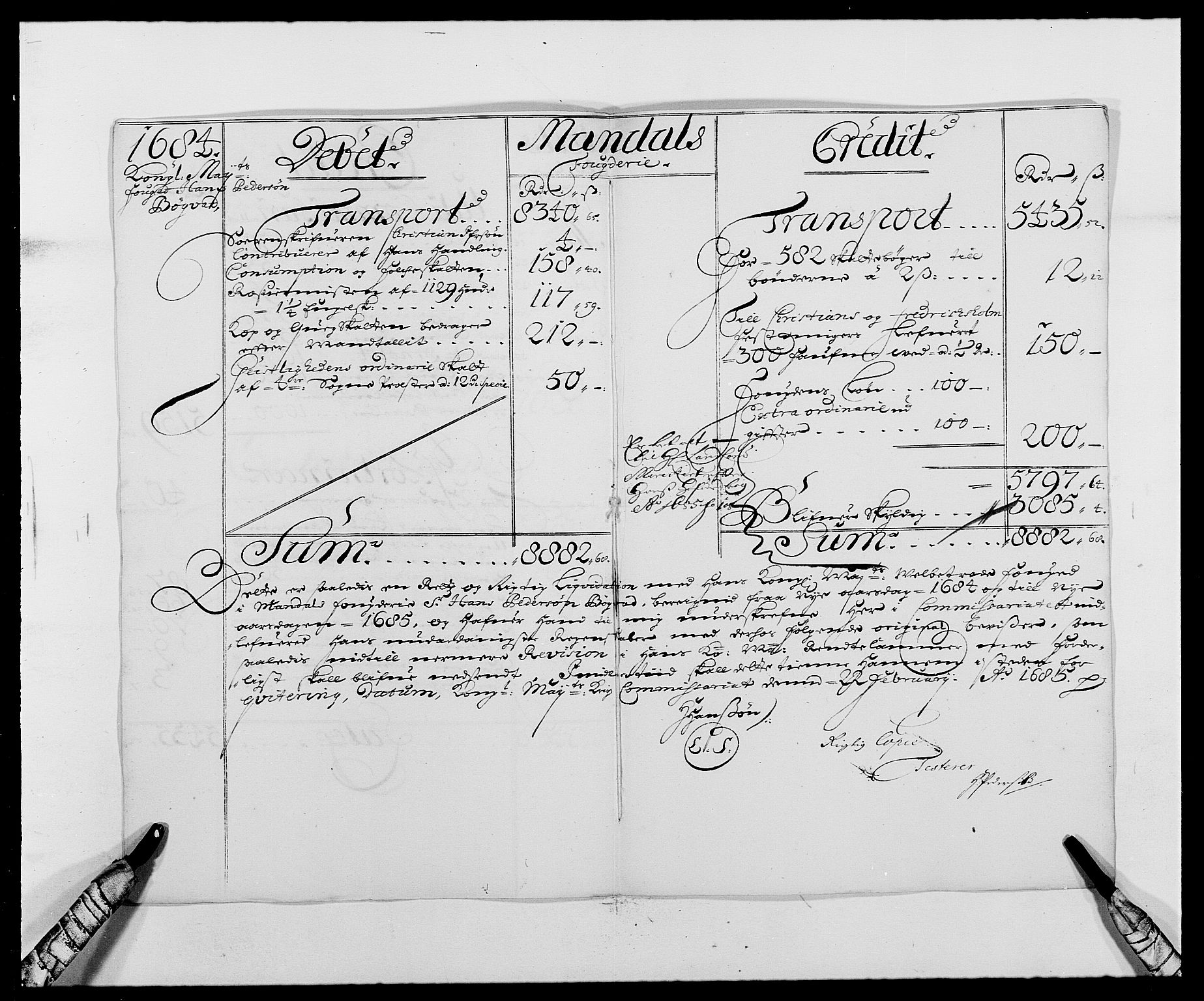 Rentekammeret inntil 1814, Reviderte regnskaper, Fogderegnskap, AV/RA-EA-4092/R42/L2541: Mandal fogderi, 1681-1684, p. 235