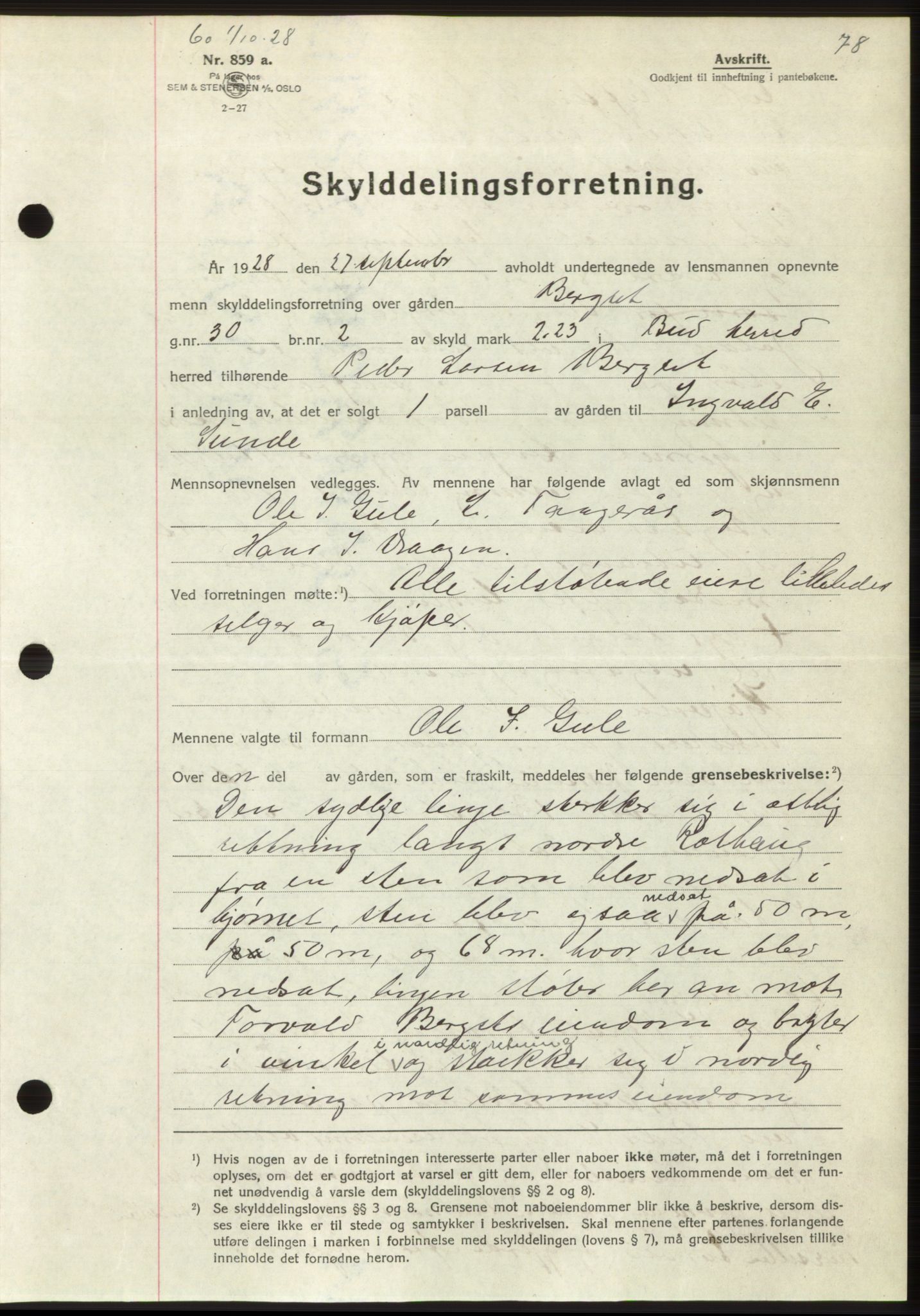 Romsdal sorenskriveri, AV/SAT-A-4149/1/2/2C/L0055: Mortgage book no. 49, 1928-1929, Deed date: 01.10.1928