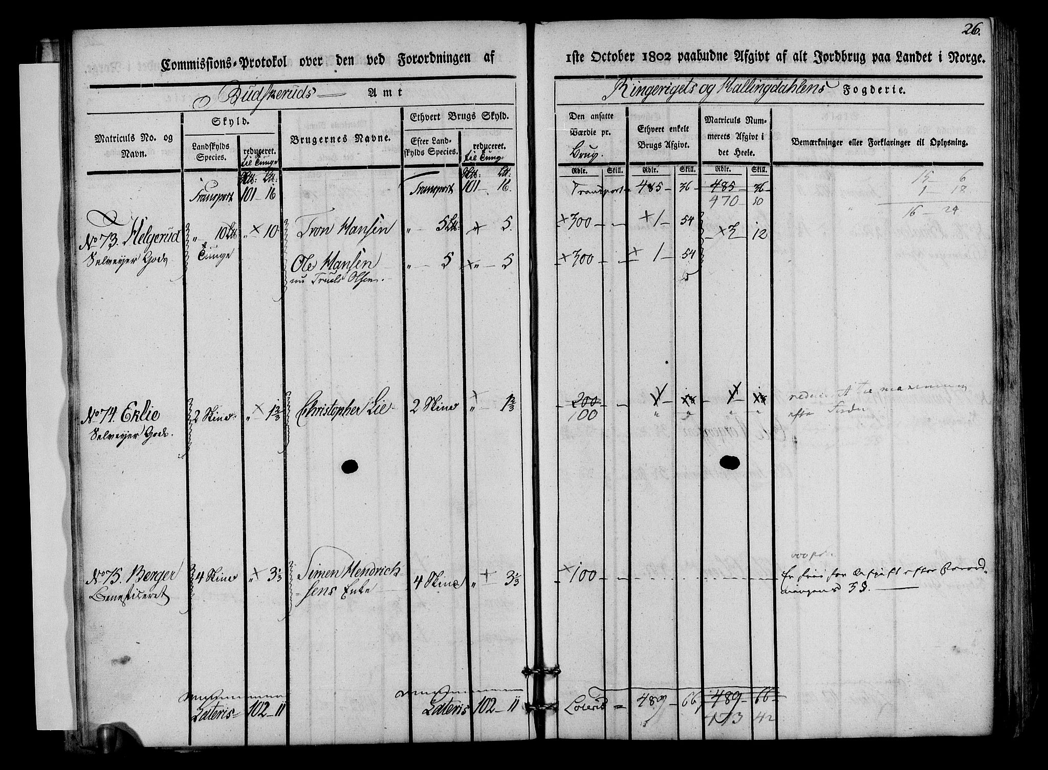 Rentekammeret inntil 1814, Realistisk ordnet avdeling, AV/RA-EA-4070/N/Ne/Nea/L0045: Ringerike og Hallingdal fogderi. Kommisjonsprotokoll for Norderhov prestegjeld, 1803, p. 29