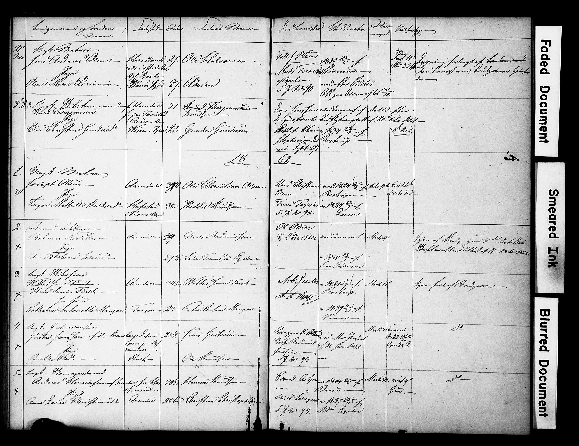 Arendal sokneprestkontor, Trefoldighet, SAK/1111-0040/F/Fe/L0002: Banns register no. A VI 2, 1847-1871