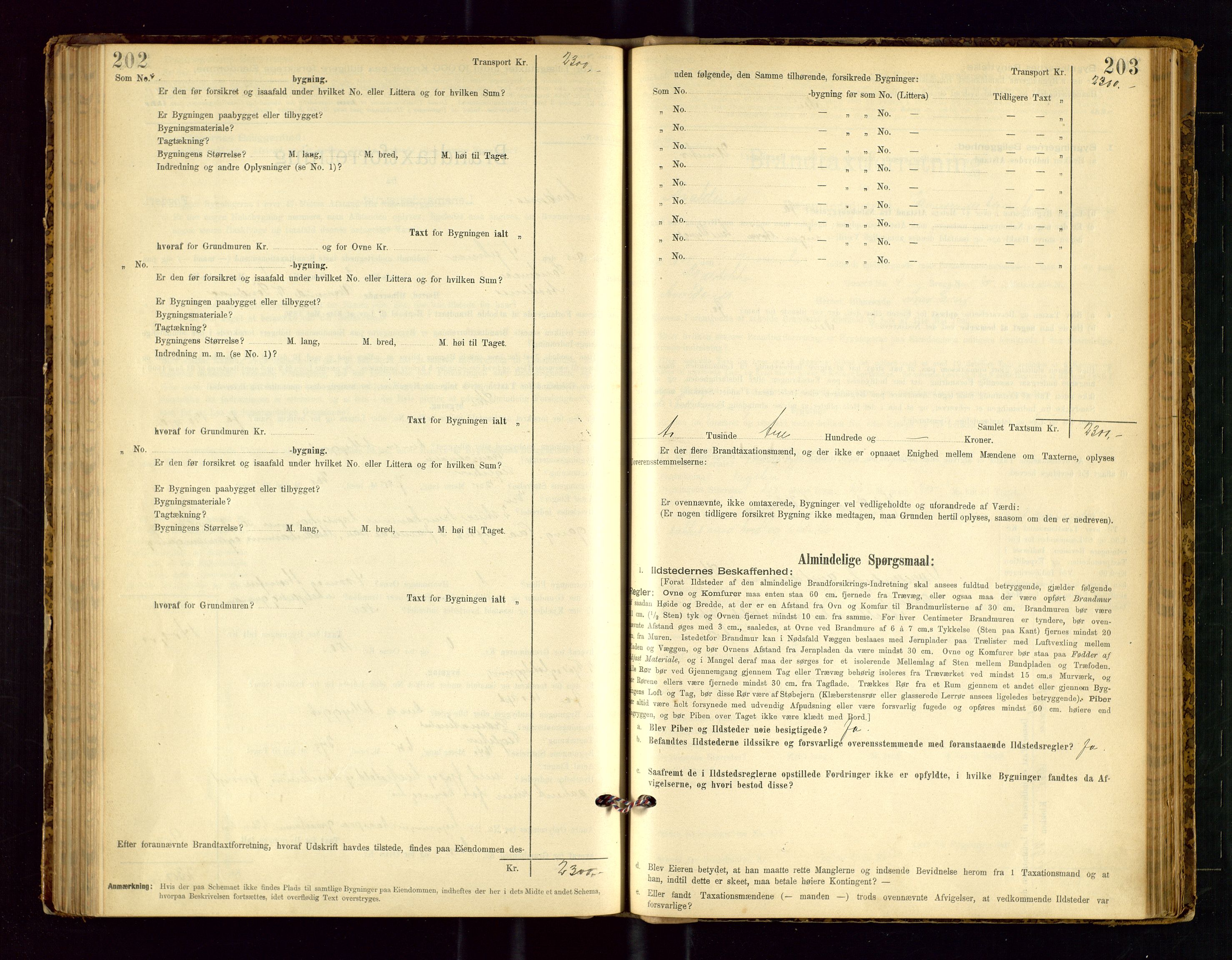 Avaldsnes lensmannskontor, SAST/A-100286/Gob/L0001: "Brandtaxationsprotokol for Avaldsnes Lensmandsdistrikt Ryfylke Fogderi", 1894-1925, p. 202-203