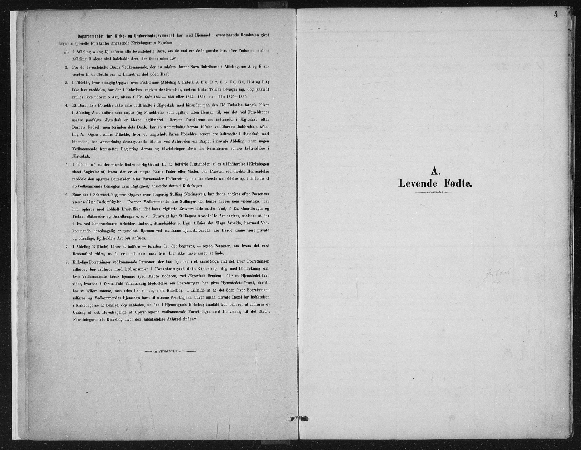 Jostedal sokneprestembete, SAB/A-80601/H/Haa/Haab/L0001: Parish register (official) no. B 1, 1887-1914, p. 4
