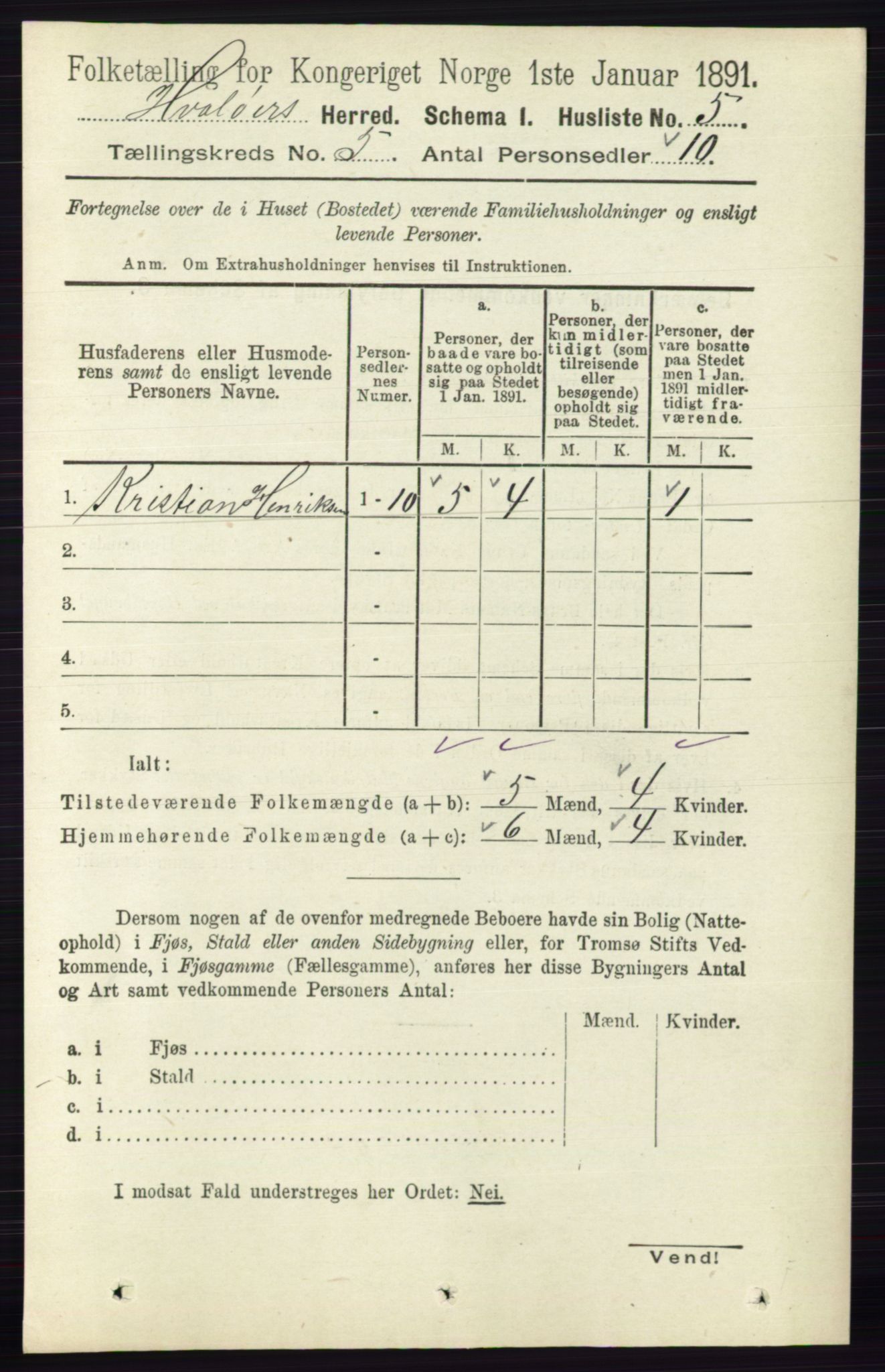 RA, 1891 census for 0111 Hvaler, 1891, p. 3044