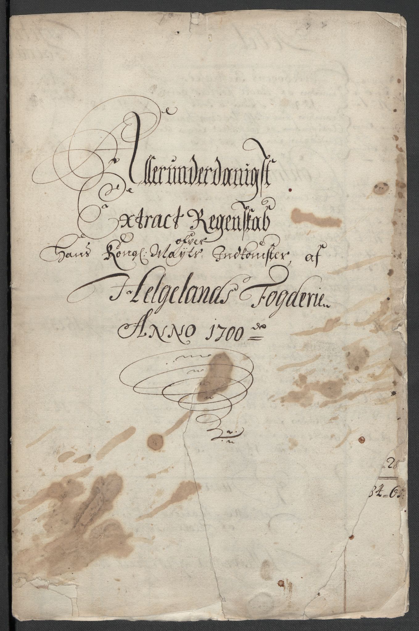 Rentekammeret inntil 1814, Reviderte regnskaper, Fogderegnskap, AV/RA-EA-4092/R65/L4507: Fogderegnskap Helgeland, 1699-1701, p. 169