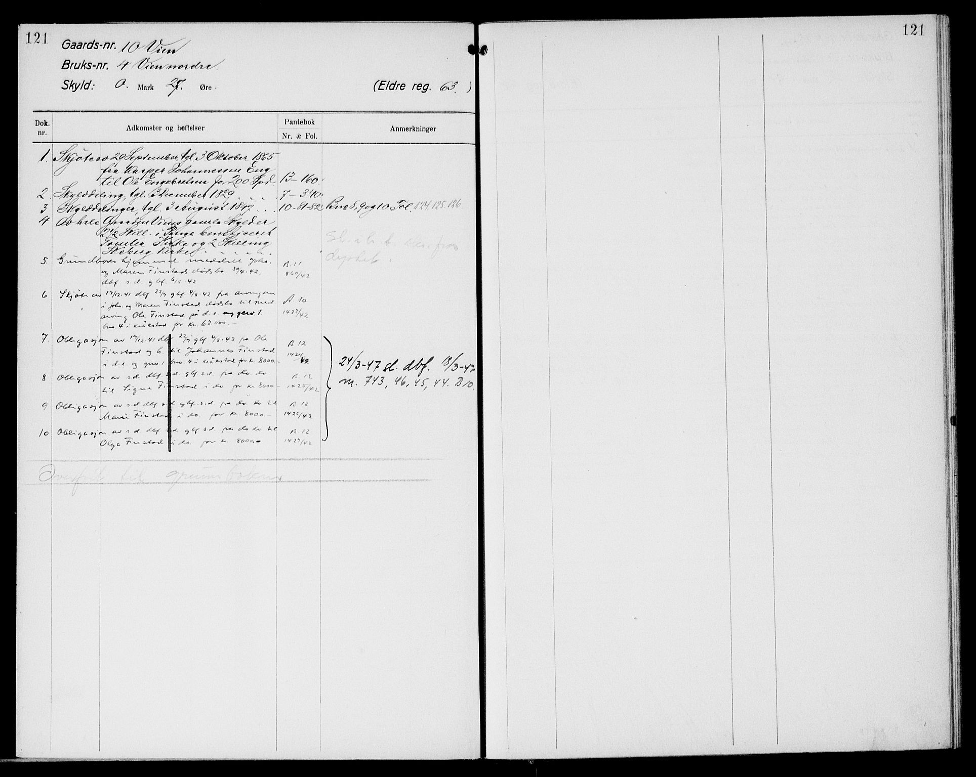 Moss sorenskriveri, SAO/A-10168: Mortgage register no. X 1, 1792-1960, p. 121