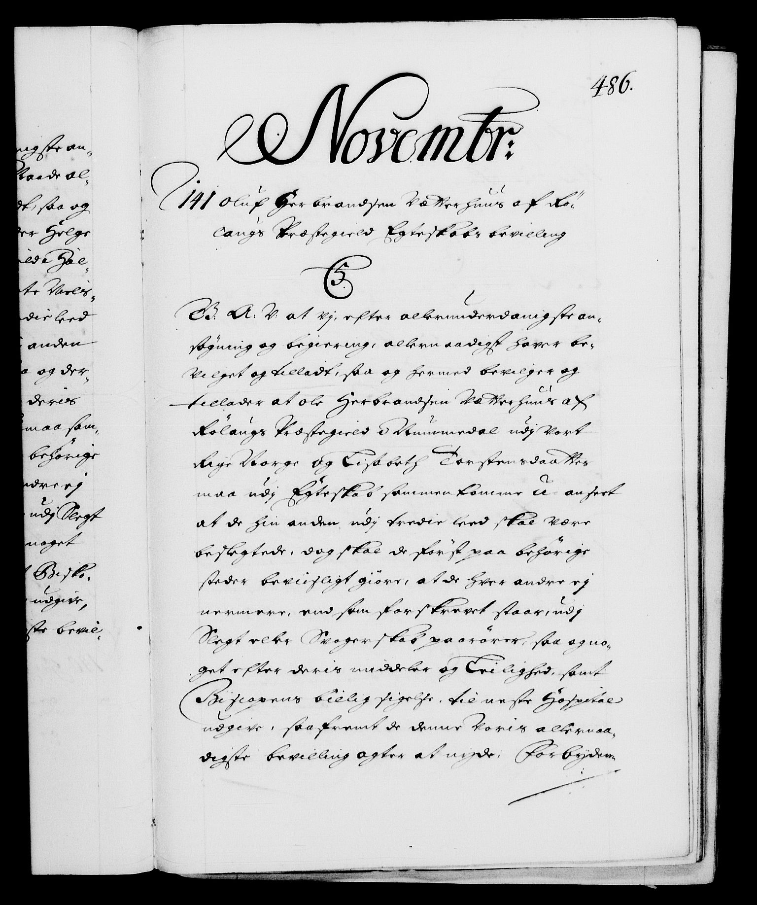 Danske Kanselli 1572-1799, RA/EA-3023/F/Fc/Fca/Fcaa/L0016: Norske registre (mikrofilm), 1692-1697, p. 486a
