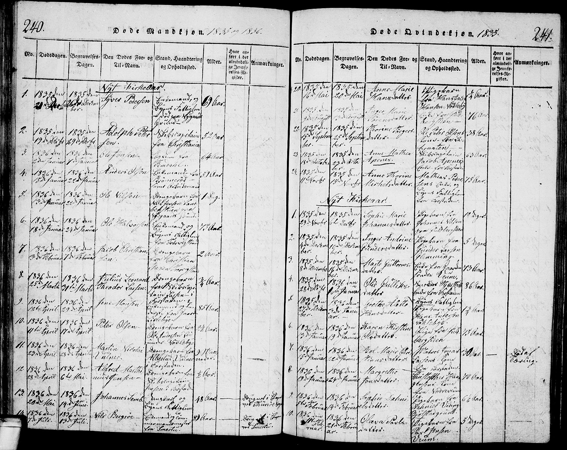 Glemmen prestekontor Kirkebøker, SAO/A-10908/G/Ga/L0001: Parish register (copy) no. 1, 1816-1838, p. 240-241