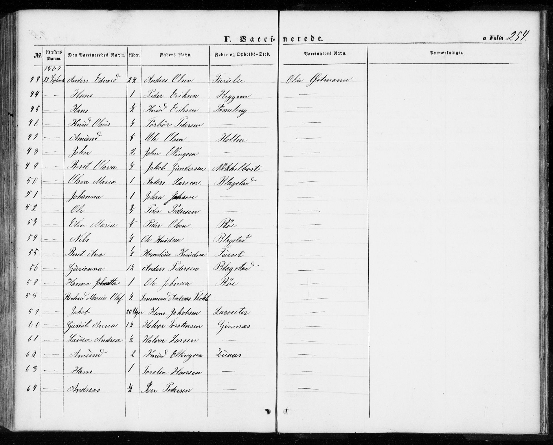 Ministerialprotokoller, klokkerbøker og fødselsregistre - Møre og Romsdal, AV/SAT-A-1454/584/L0965: Parish register (official) no. 584A05, 1857-1868, p. 254