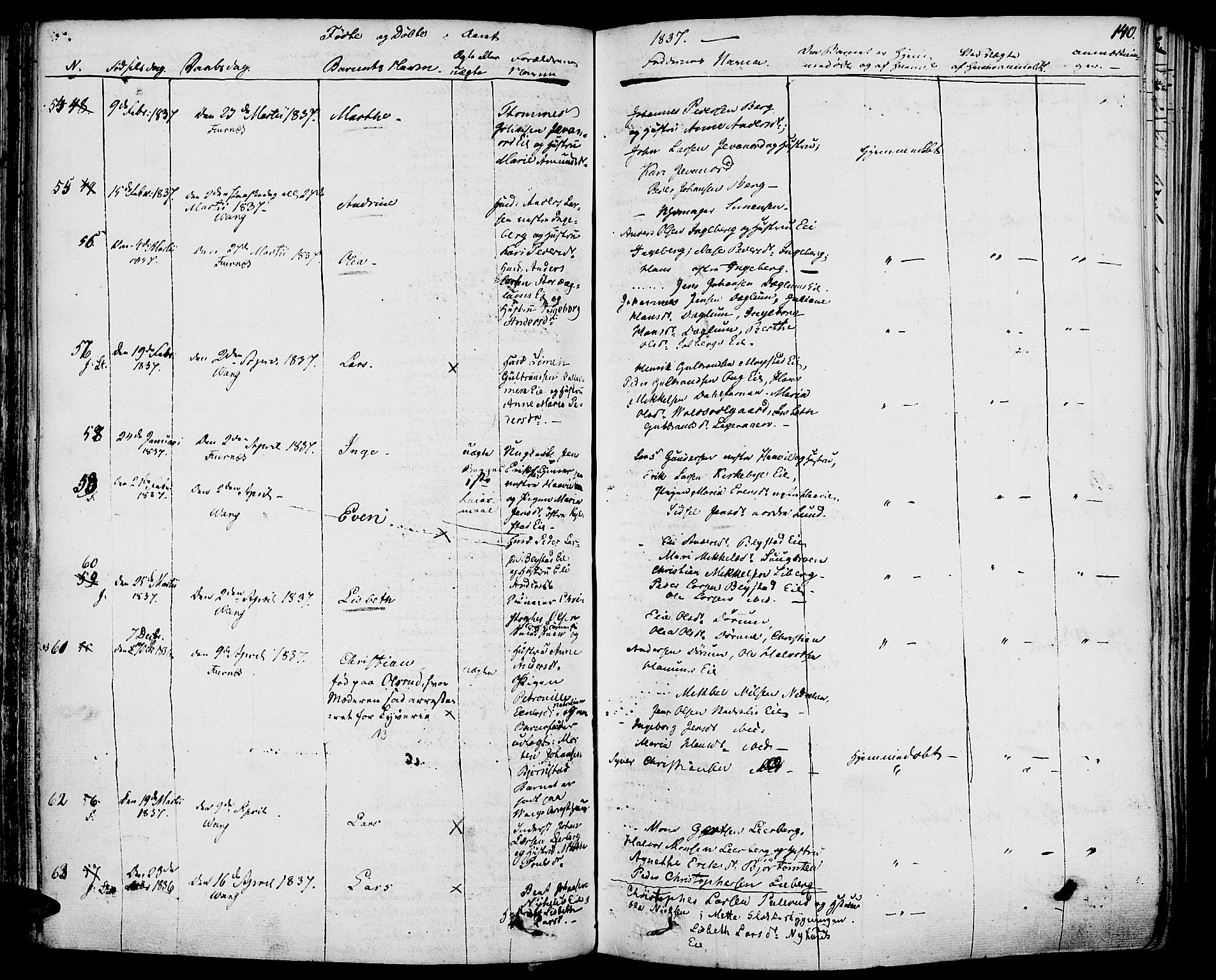 Vang prestekontor, Hedmark, AV/SAH-PREST-008/H/Ha/Haa/L0009: Parish register (official) no. 9, 1826-1841, p. 140