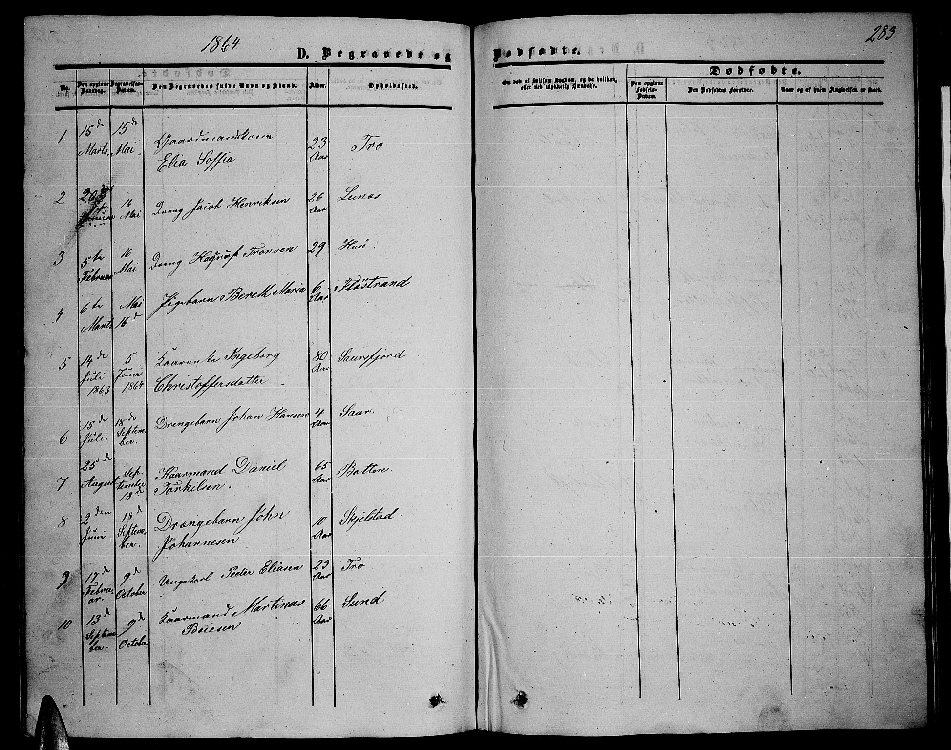 Ministerialprotokoller, klokkerbøker og fødselsregistre - Nordland, AV/SAT-A-1459/857/L0827: Parish register (copy) no. 857C02, 1852-1879, p. 283