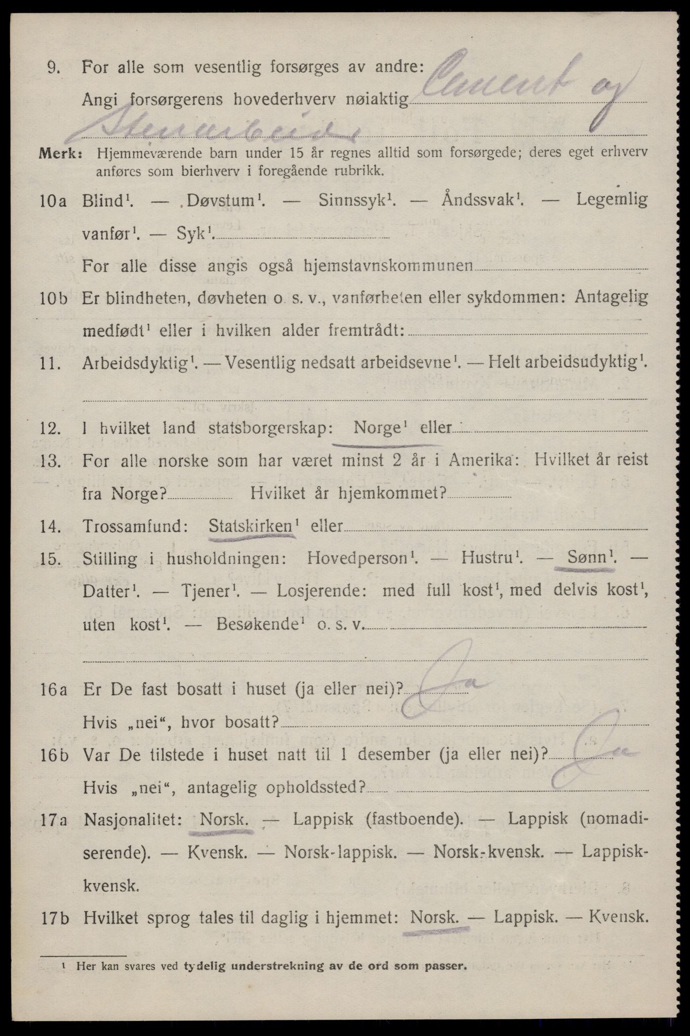 SAT, 1920 census for Buksnes, 1920, p. 6473