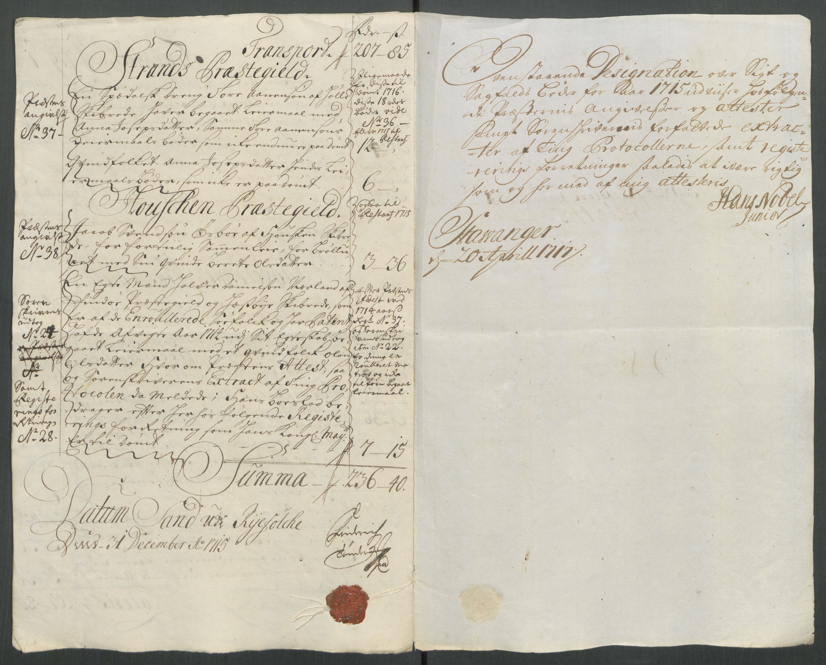 Rentekammeret inntil 1814, Reviderte regnskaper, Fogderegnskap, AV/RA-EA-4092/R47/L2868: Fogderegnskap Ryfylke, 1715, p. 233