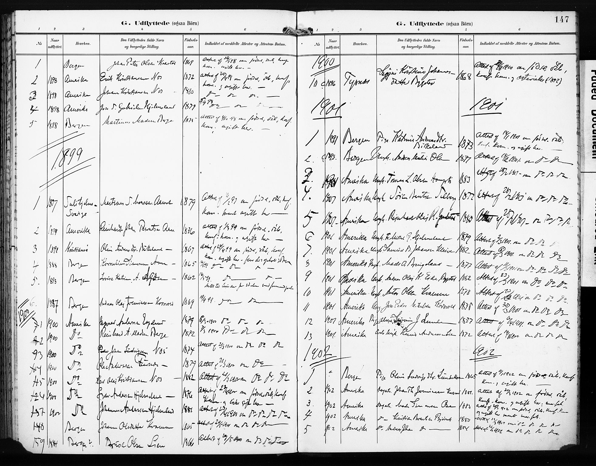 Gaular sokneprestembete, SAB/A-80001/H/Haa: Parish register (official) no. C 2, 1898-1910, p. 147
