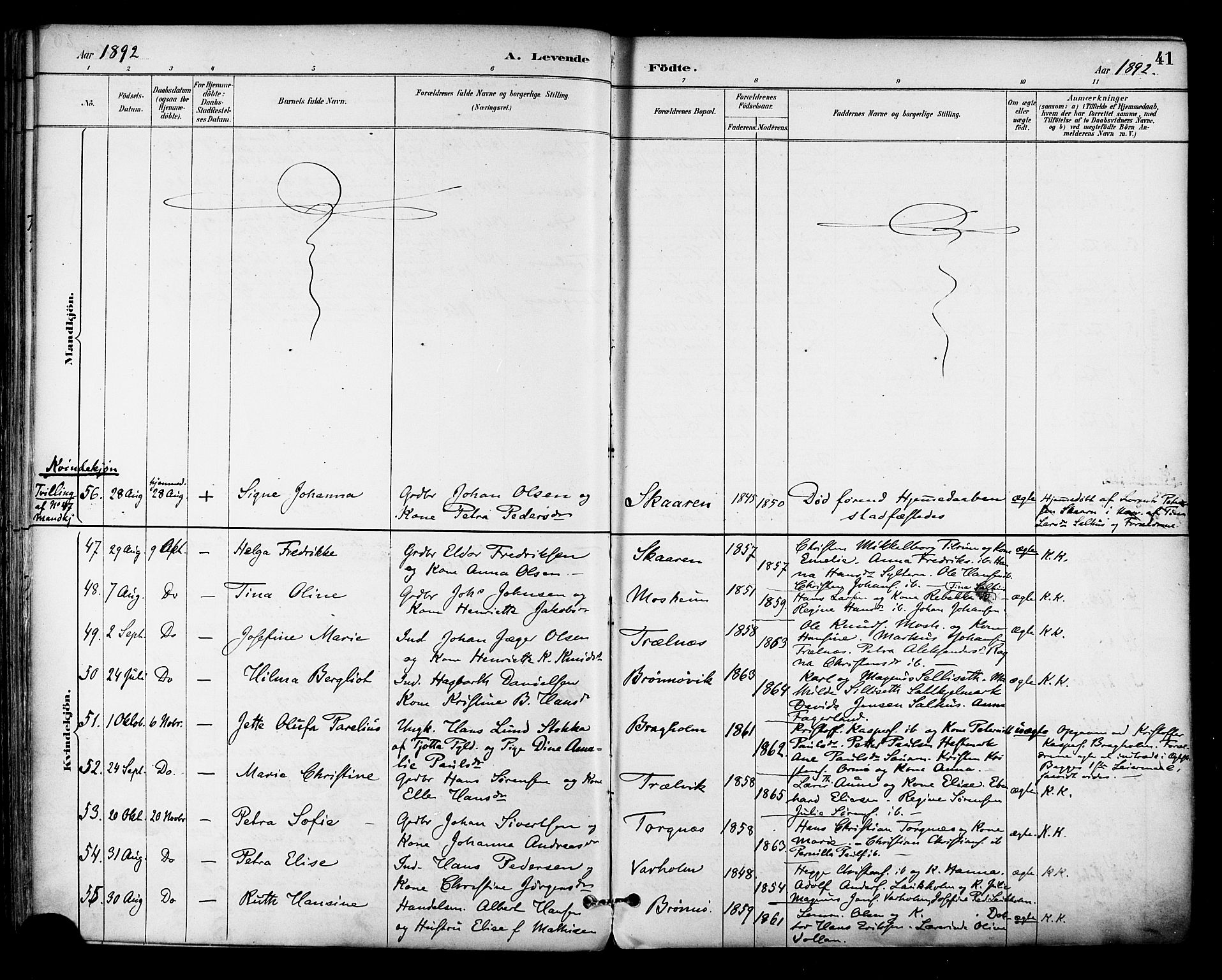 Ministerialprotokoller, klokkerbøker og fødselsregistre - Nordland, AV/SAT-A-1459/813/L0200: Parish register (official) no. 813A10, 1886-1900, p. 41